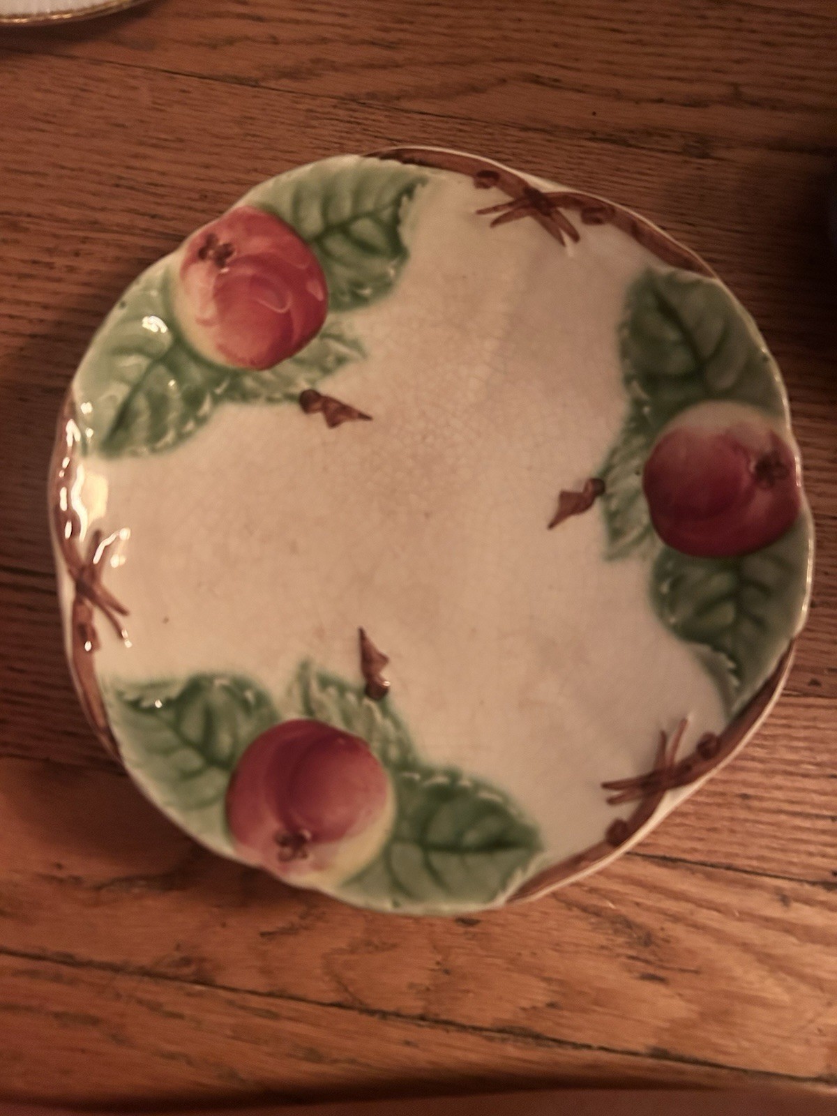 Vezinger & Co France Fruit and Leaf Ceramic Earthenware Decorative Glossy Plates