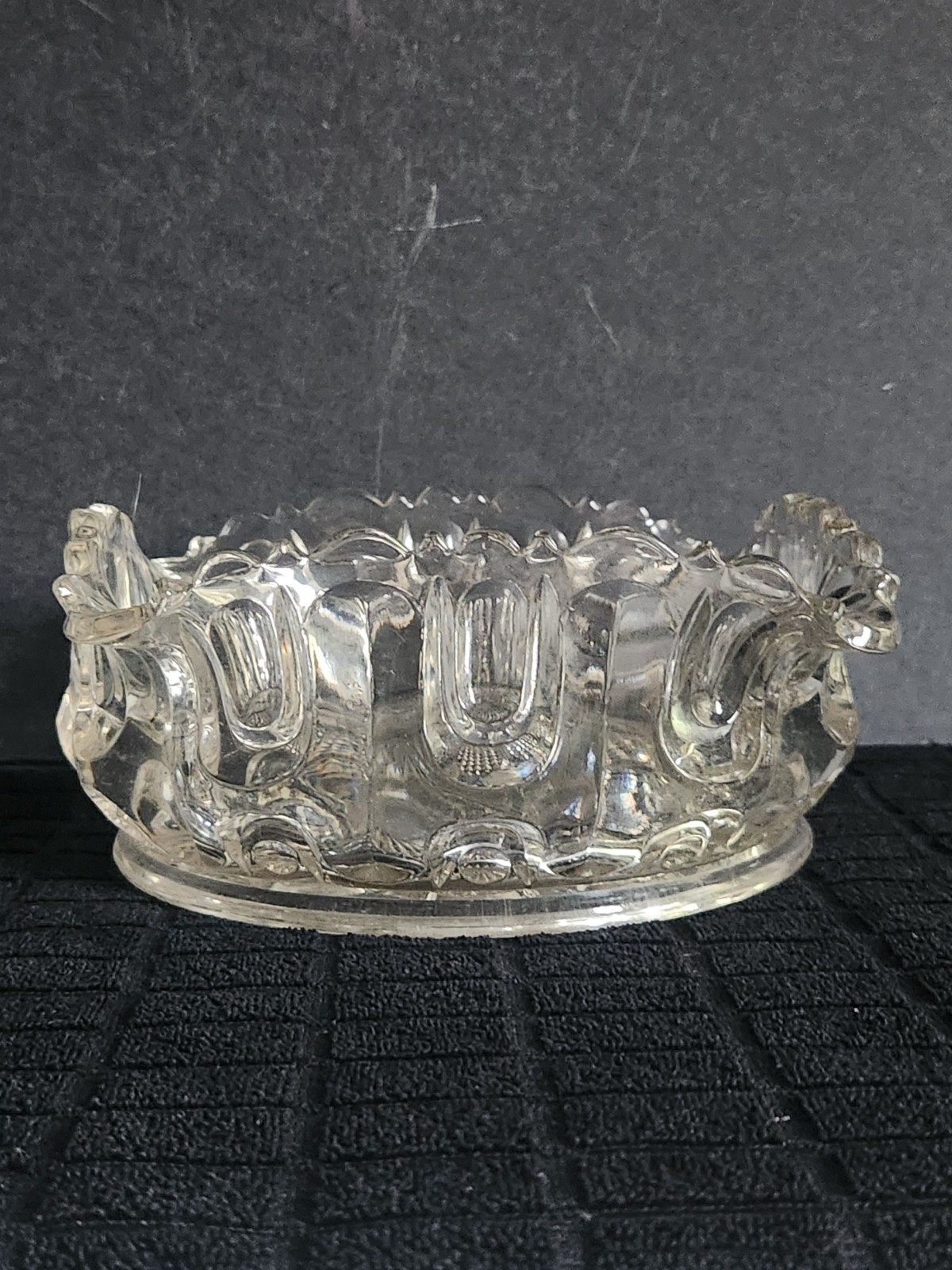 Vintage Clear Glass Bowl or Deep Dish with Fluted Top • 6¼”×6¼”×2⅞”