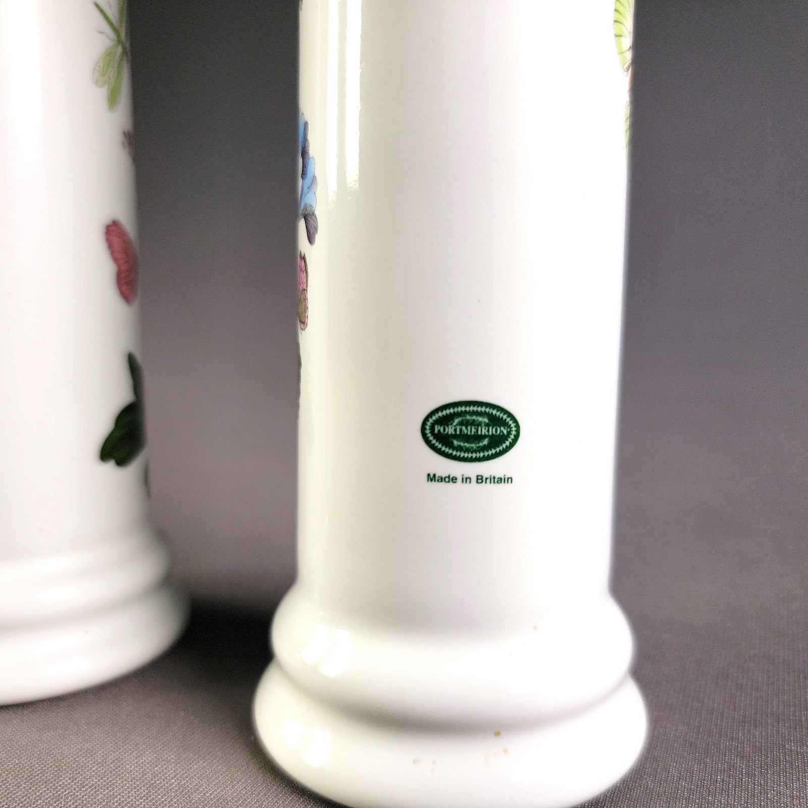 Portmeirion Botanic Garden Salt and Pepper Grinder Blue Primrose and Pansy Set