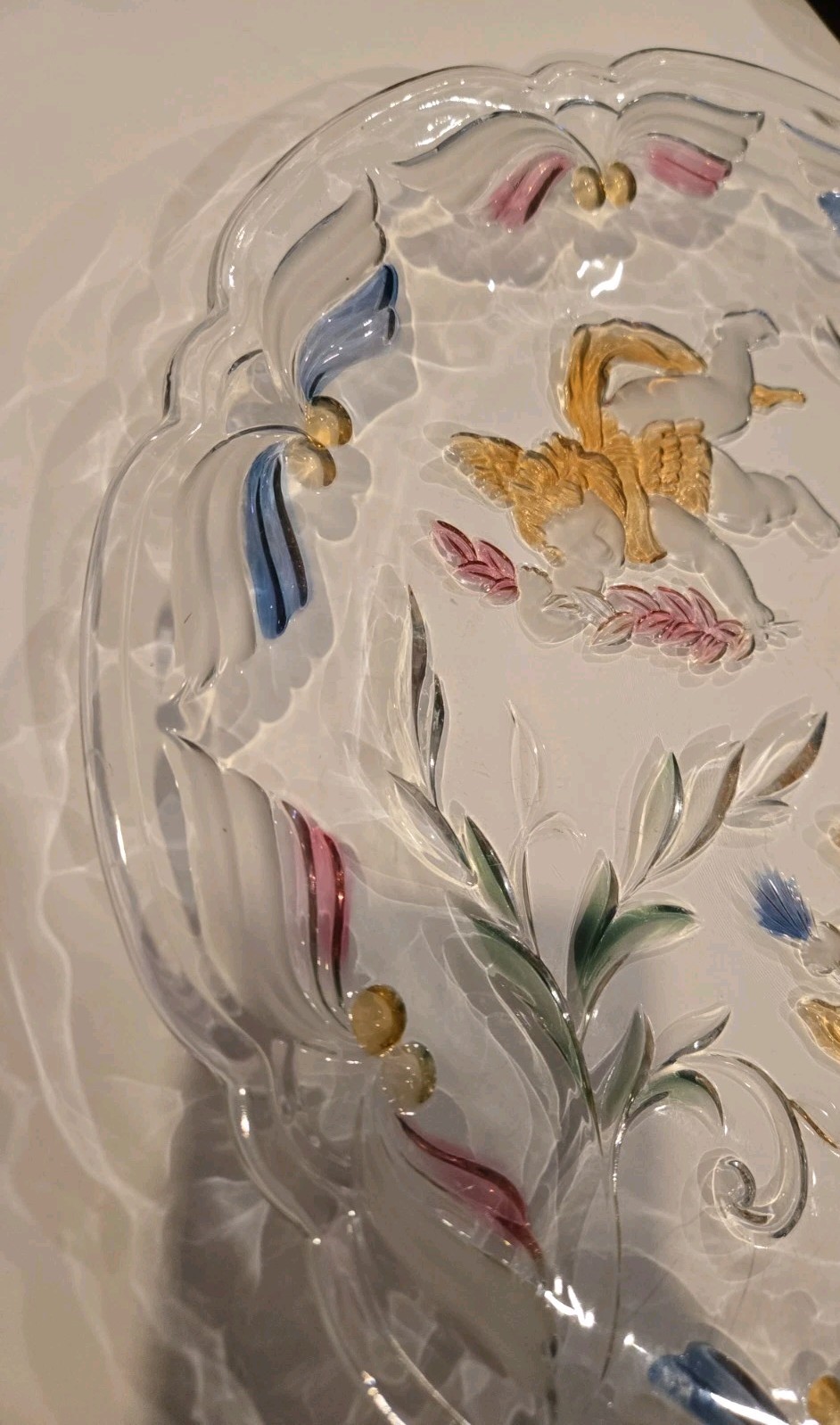 Mikasa Angel Cheer Crystal Hostess Platter Christmas Holiday 15″