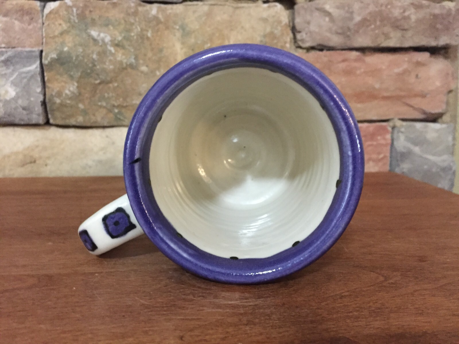 4¼” Mug~Bright Stars~Salt Glazed~Signed K Owen~Art Pottery~