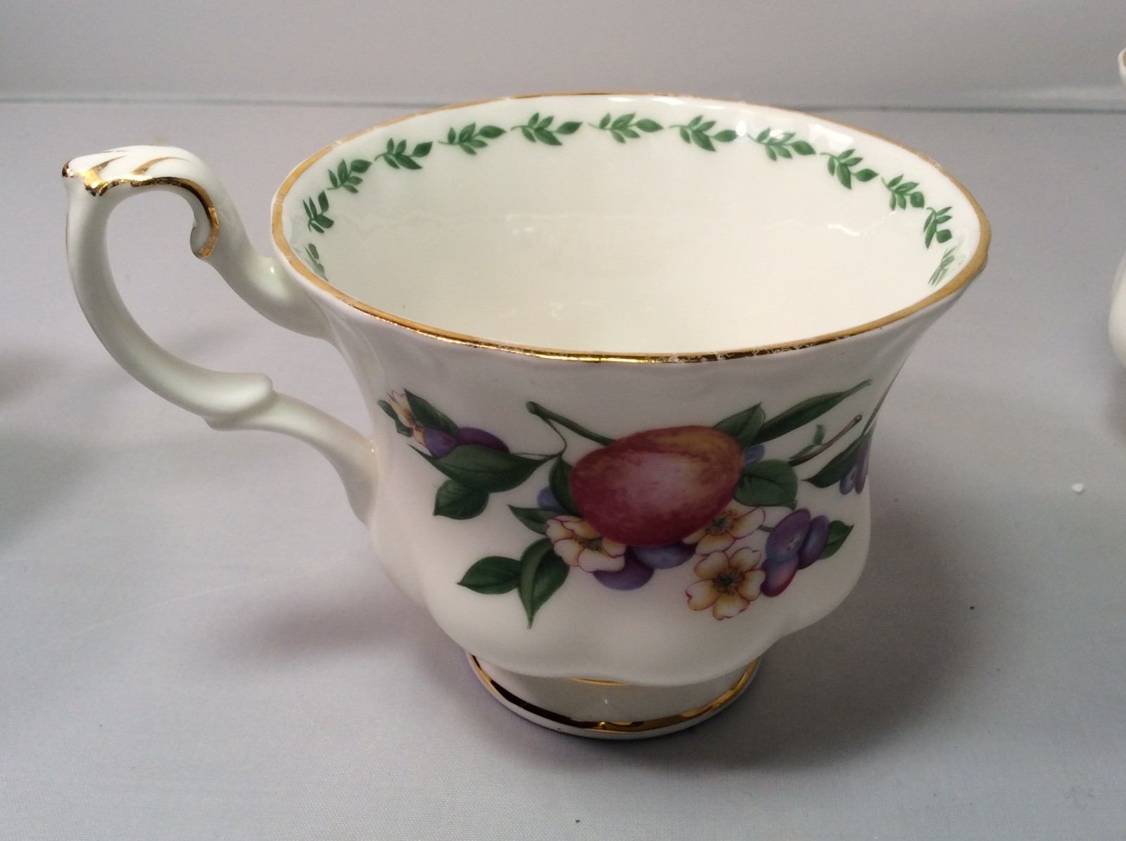 4 Fruit Royal Albert Bone China Teacups, Fruit Grapes, Peaches, Pears & Apples