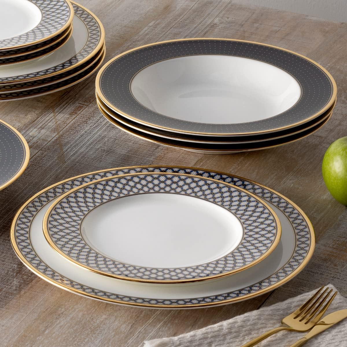 Blueshire 12-Piece Dinnerware Set for 4 – Elegant Dining Experience