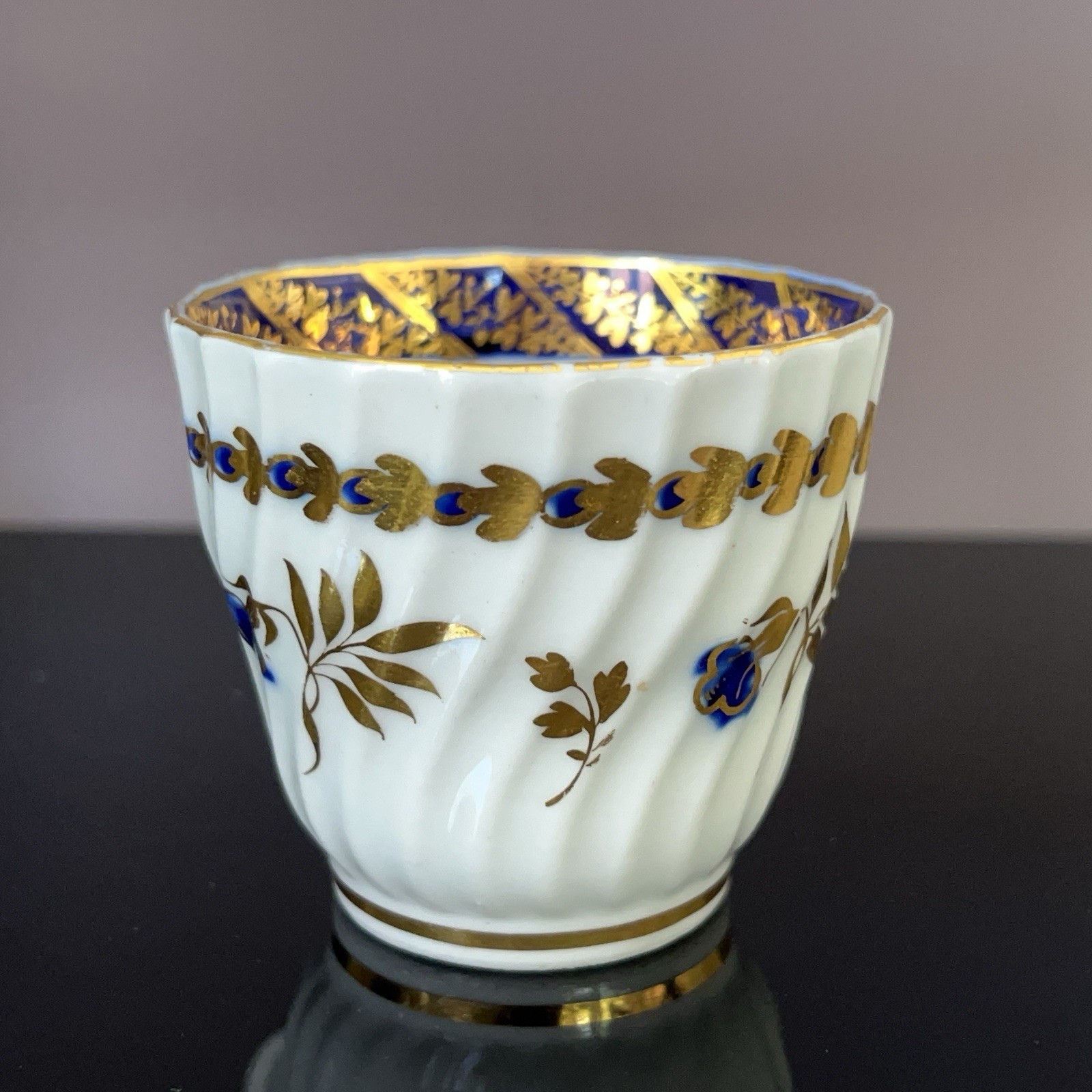 Antique Early Coalport Cup Saucer John Rose Period C1790s England Porcelain Gilt