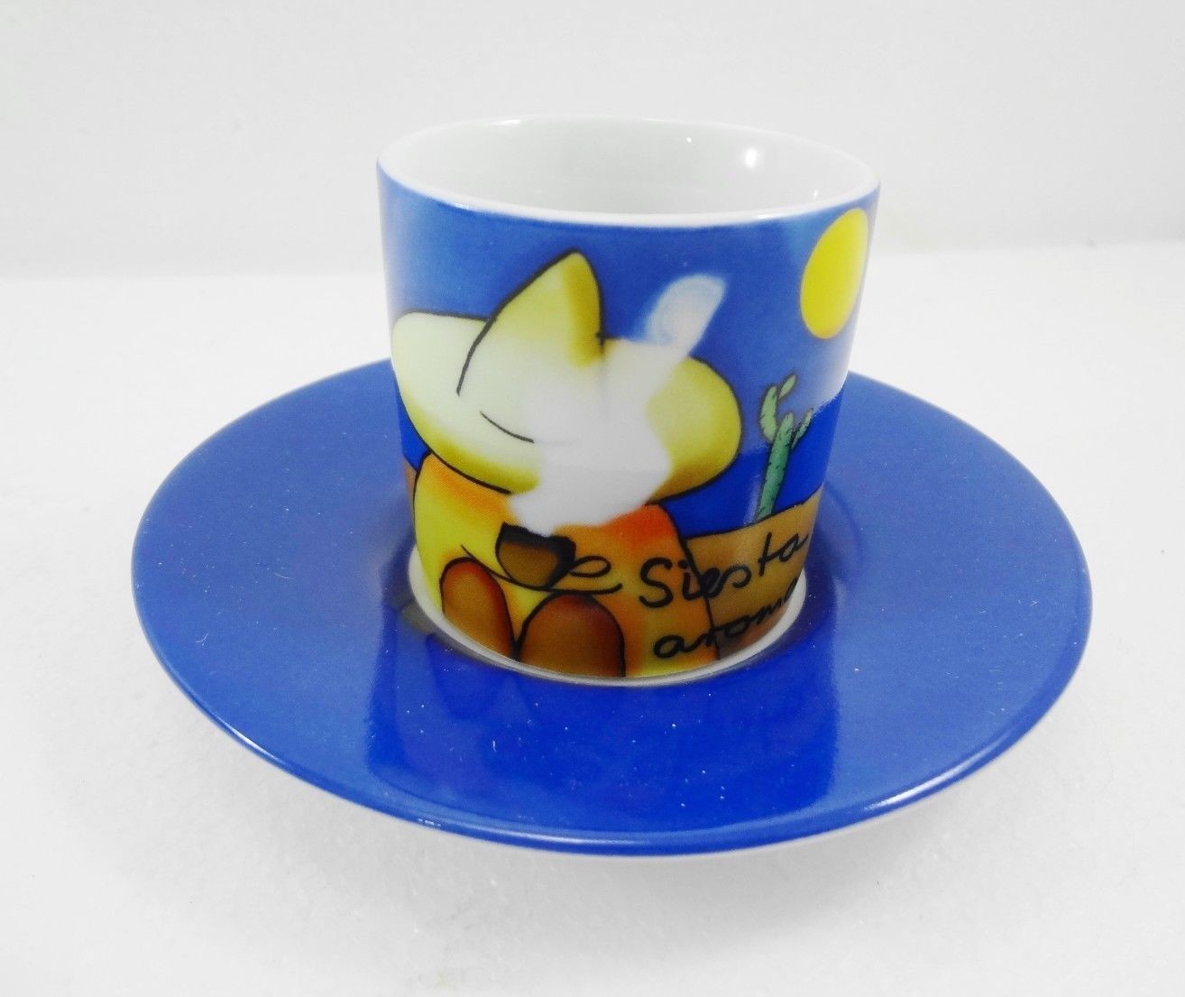 Seltmann-Weiden Espresso Set 2 Cups Saucers Blue Siesta Aroma Cafe Sombrero NEW