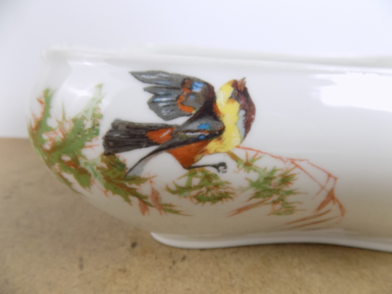 Haviland & Co. Limoges Porcelain Meadow Visitors Tureen Serving Bowl Birds