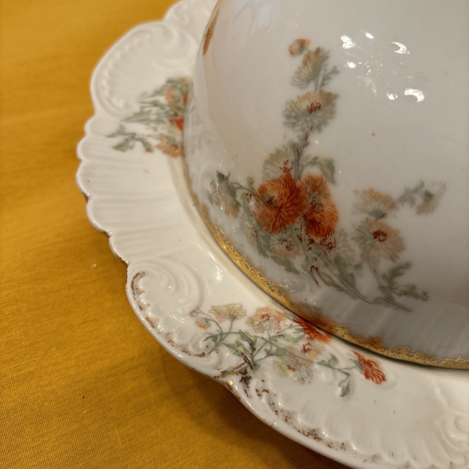 Limoges Victorian Scene Butter Dish-2-Piece