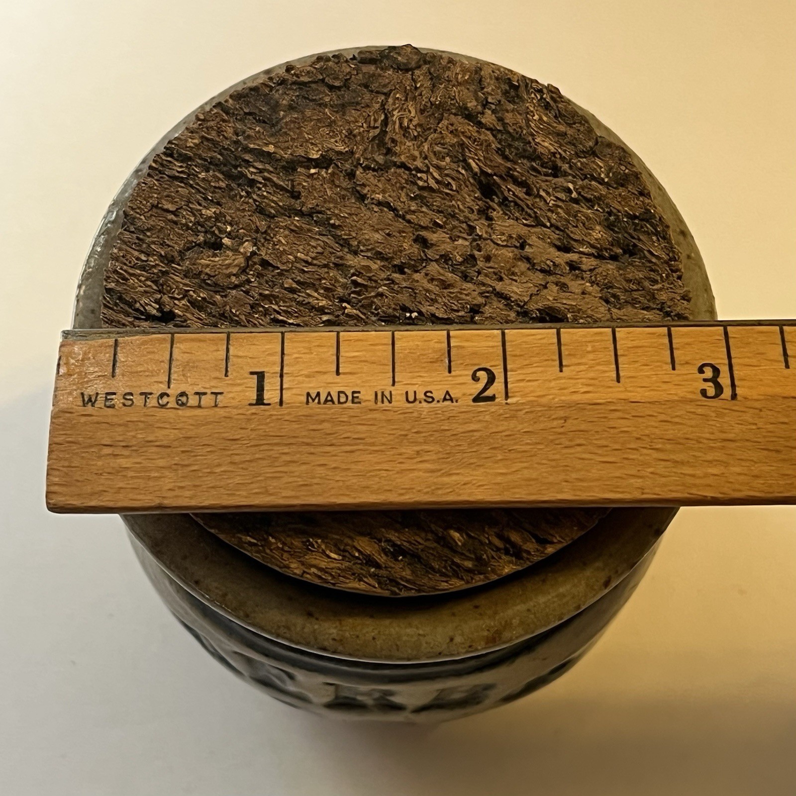 Westerwald Salt Glaze Stoneware HERBS Spice Jar w/ Cork Vintage Signed 3⅛” H- PA