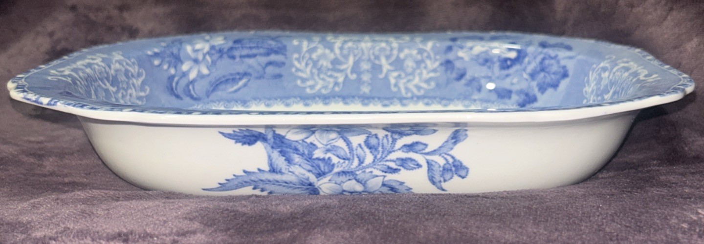 Vintage Copeland Spode Blue Camilla Rectangular 9.75” x 7.25” Serving Bowl