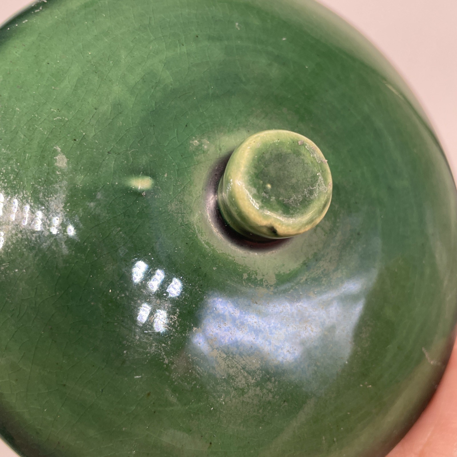 La Solana Pottery Natural Clay Body Green Lid & Body Made 1940’s-50’s Casserole