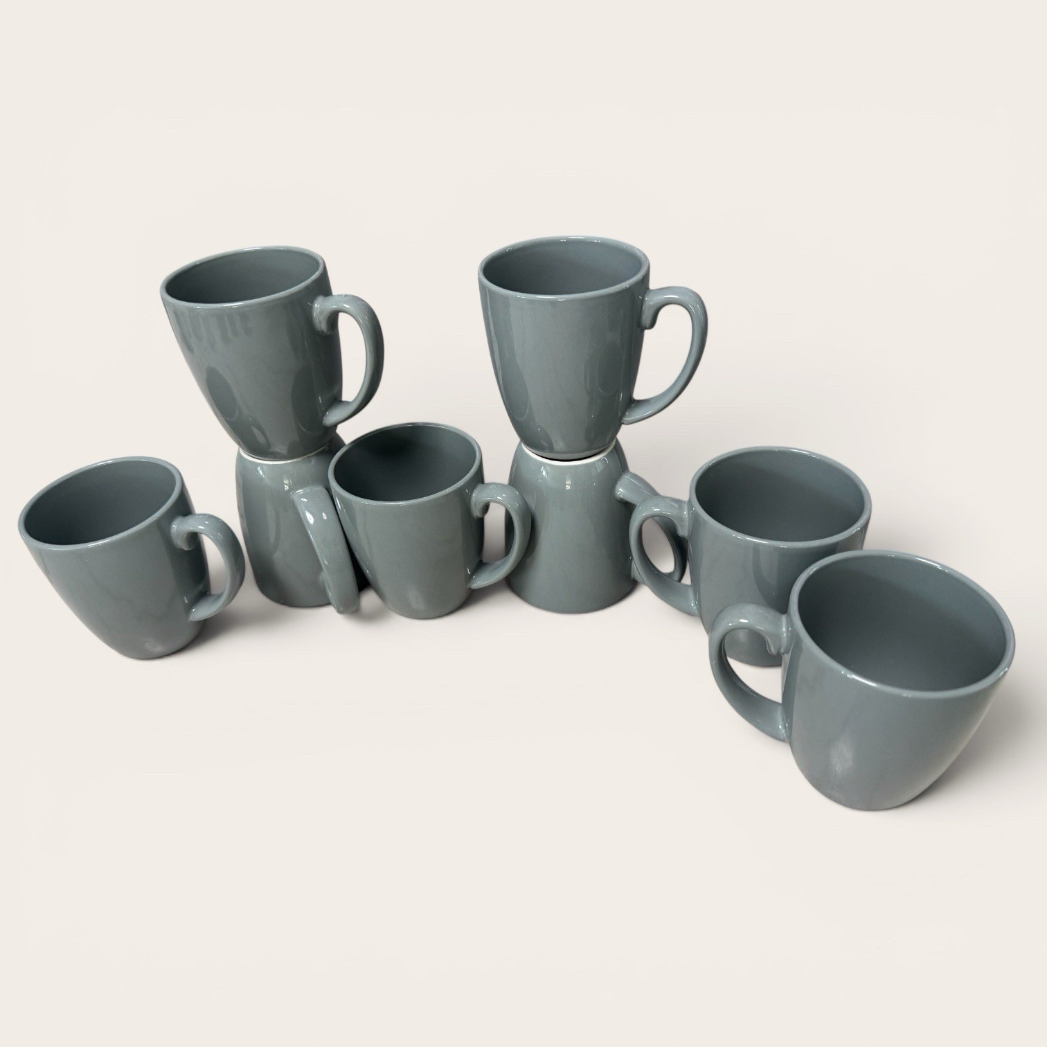 4 Corelle Coordinates Stoneware Stoneware Gray Coffee Mugs Cups 11 Oz