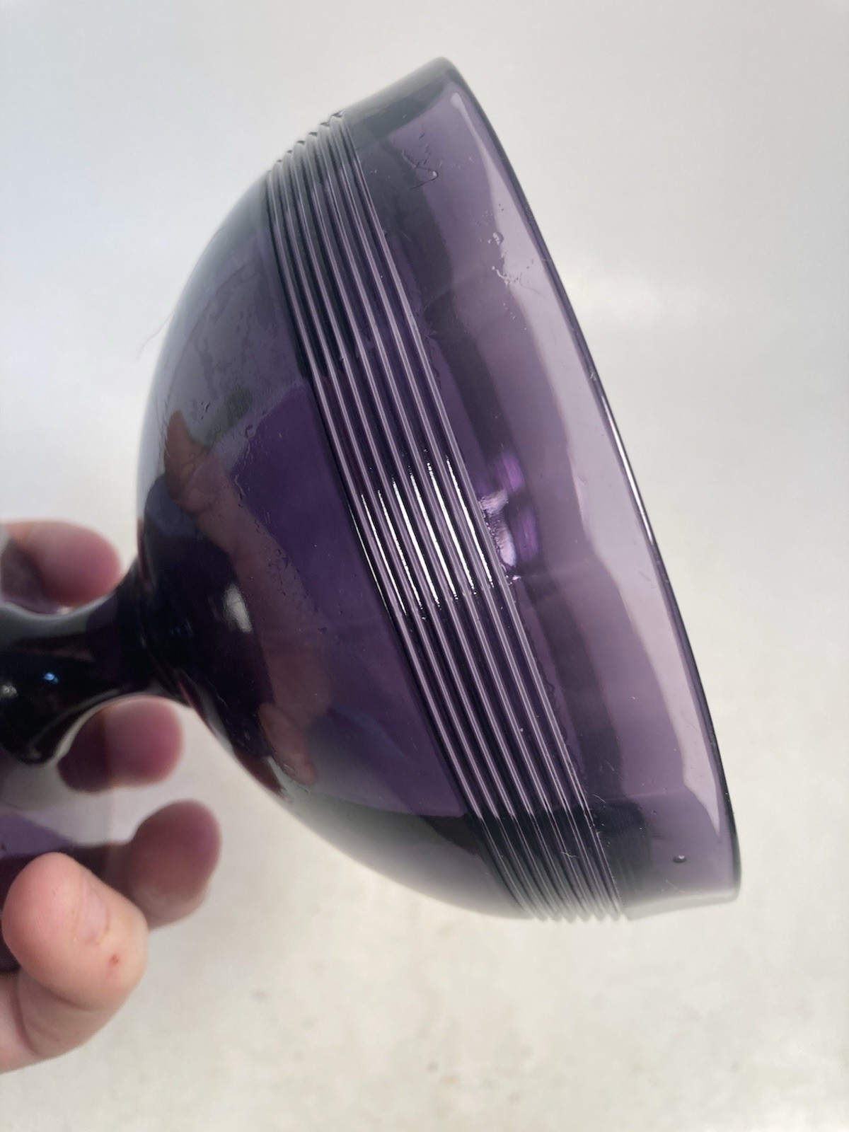 Vintage Purple Glass Dish, server, candy dish, compote, irradiated