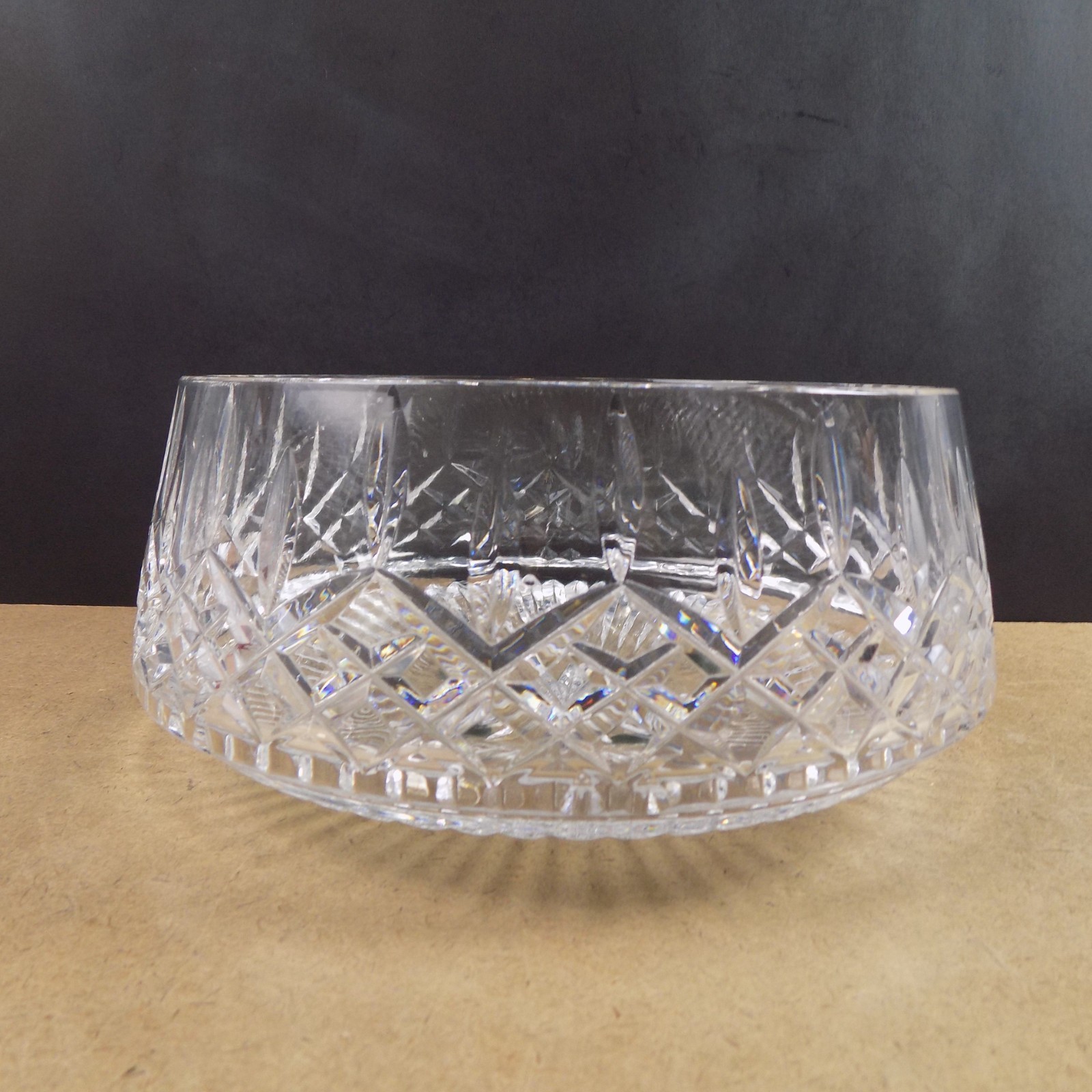 Waterford Lismore Crystal Round Bowl Roly Poly Shape 9.5″x4.25″ VGC