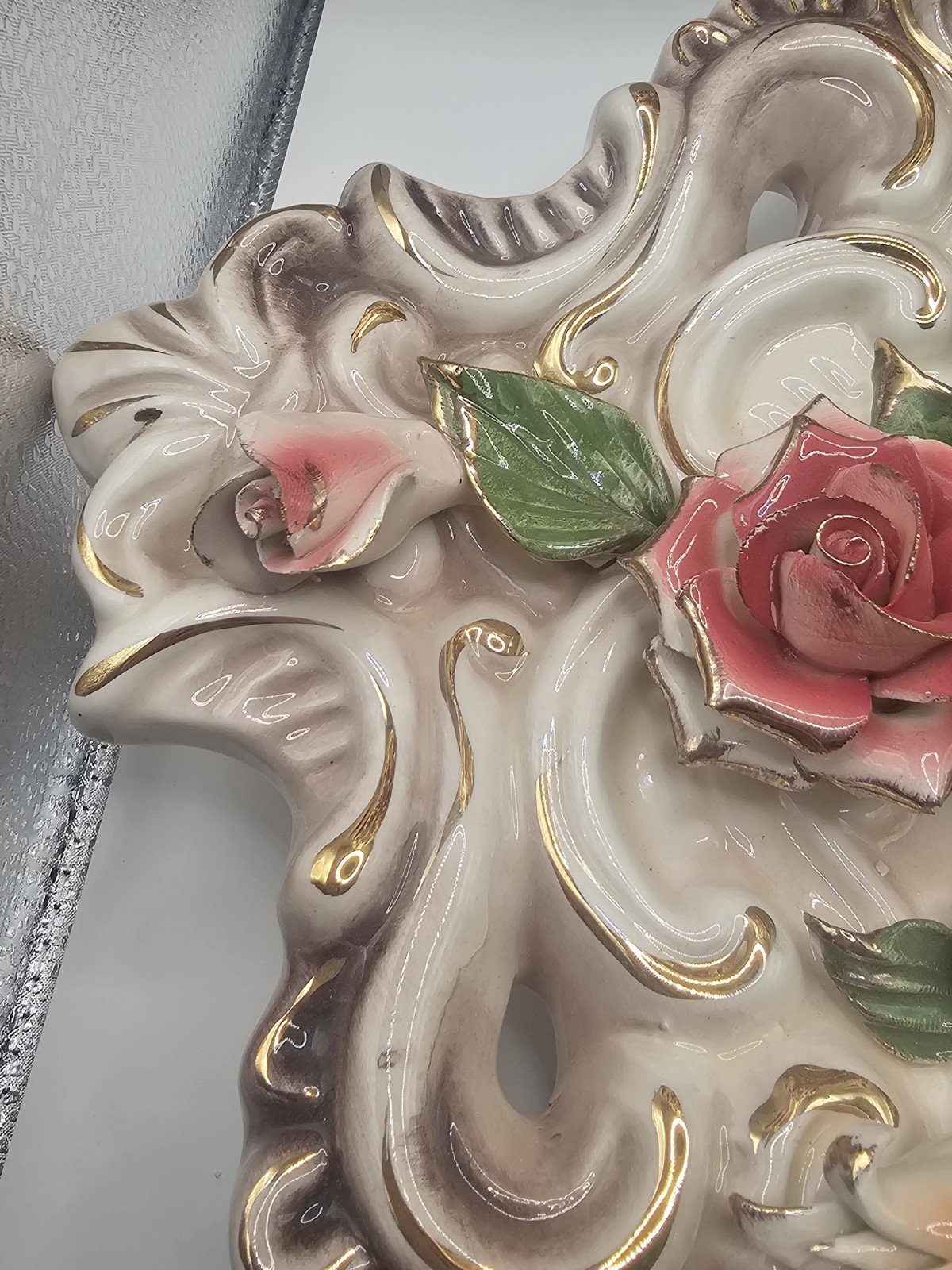 Pair of Beautiful Vintage Capodimonte Wall Art