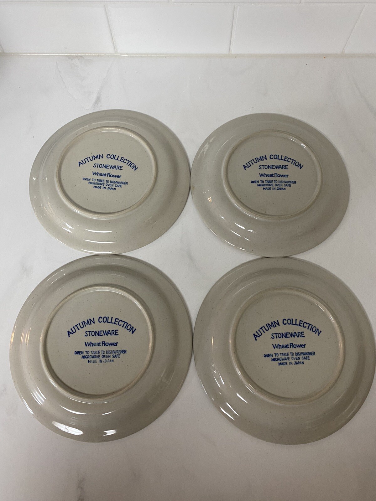 7 PcAutumn Collection Wheat Flowers Stoneware (4) 7.5″ Plates (3) 10.5” Dinner