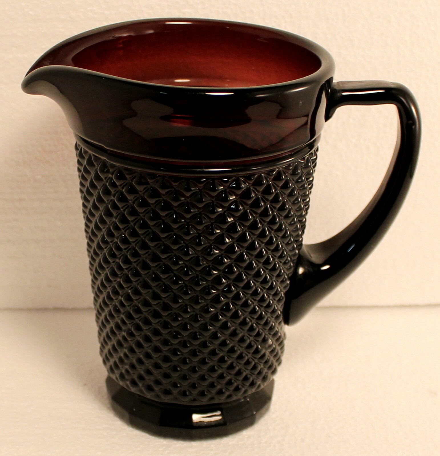 Heavy Amethyst Purple Hobnail Pitcher 7 1/4″ Tall 2 3/4 Pounds EXCELLENT