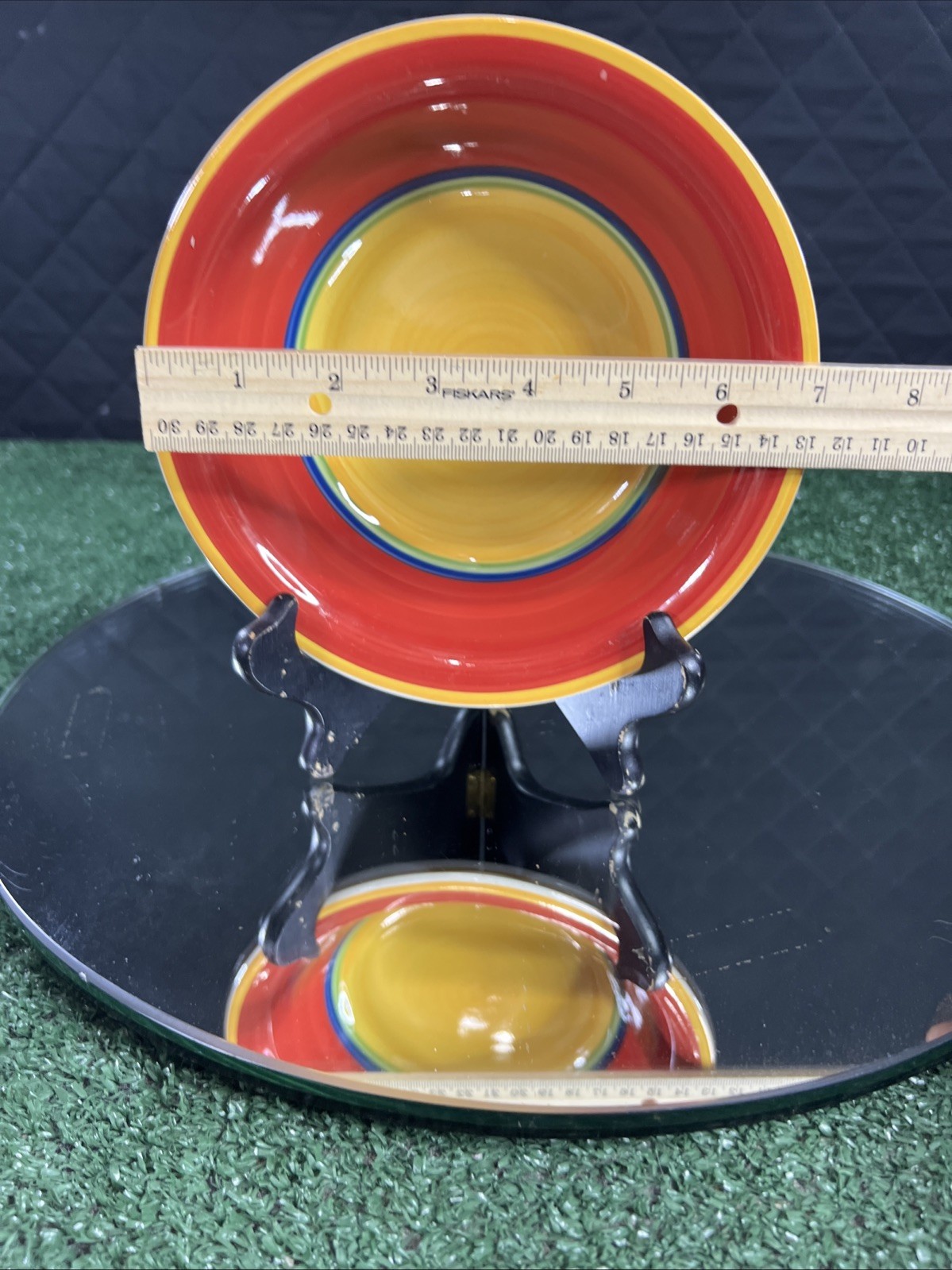 5 ROYAL NORFOLK Mambo Swirl 7.50″ Coupe Bowls Soup Cereal Yellow Center