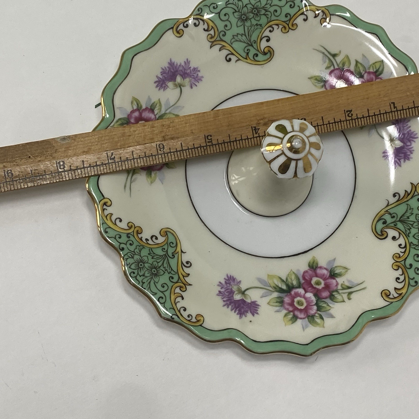 Noritake Morimura Nut Candy Mint Lemon Server Porcelain Mint Green Lavender Dish