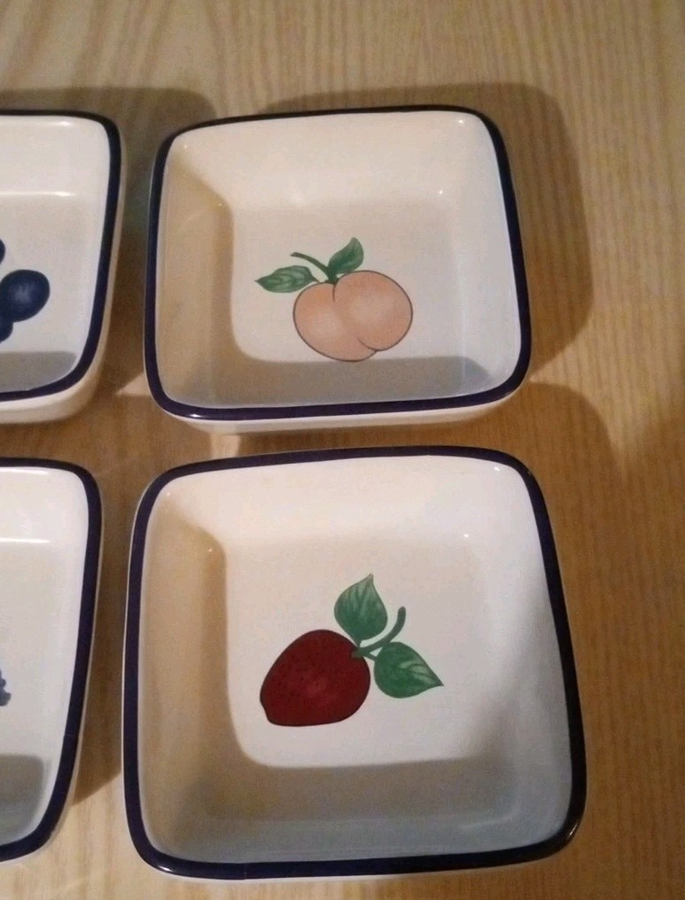 Princess House Orchard Medley 4 Nesting Set Condiment, Relish, Nut, Candy Server