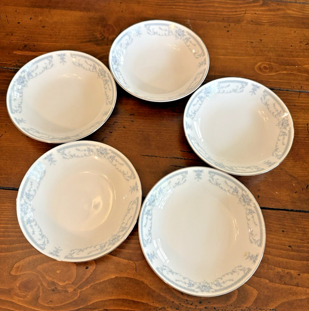 Sheffield Blue Whisper Fine China Porcelain Dessert Bowl 5.5″ Replacement NOS