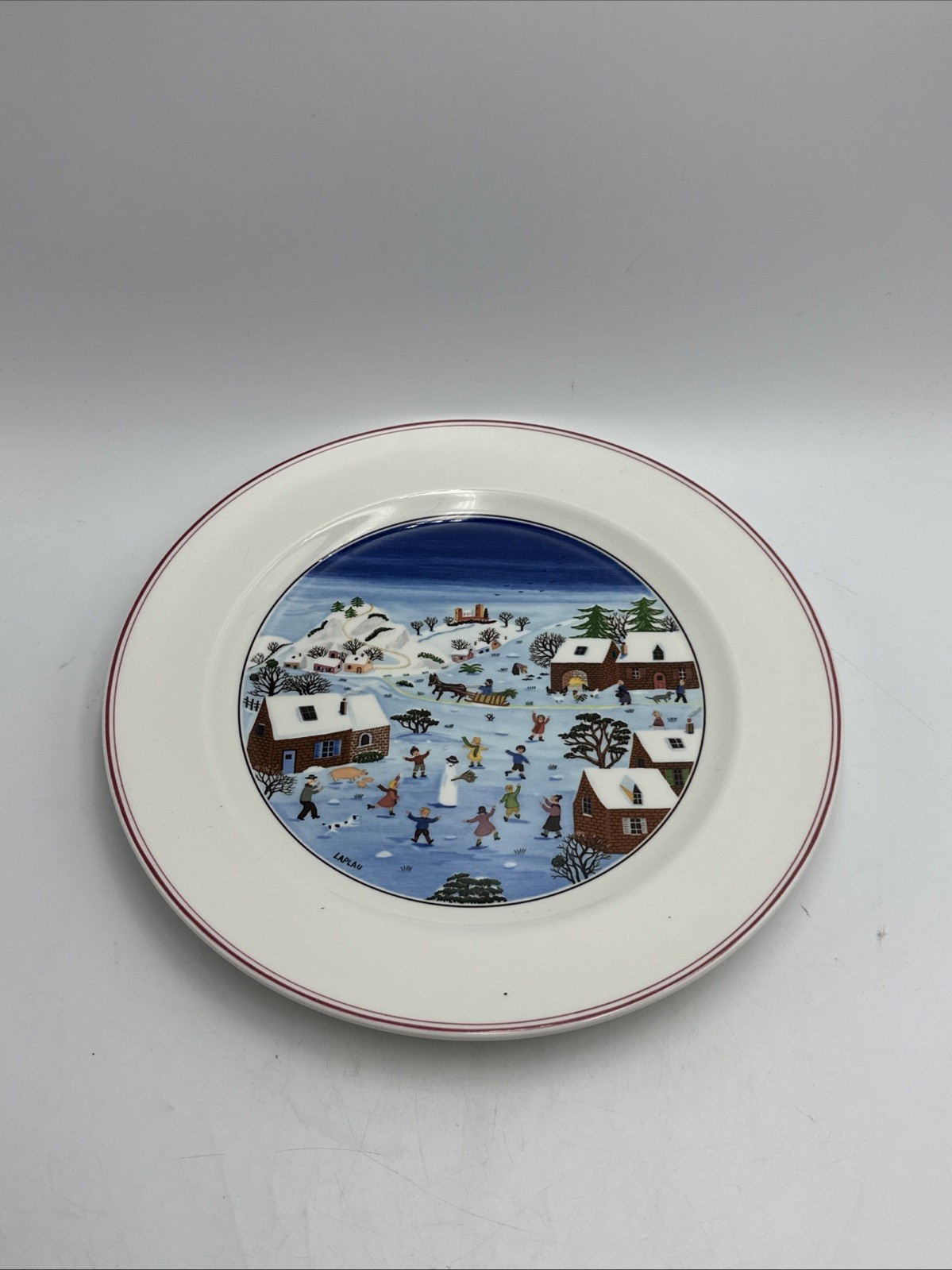 Villeroy Boch Naif Christmas Dinner Plate 10.5″ Laplau Luxembourg NOS