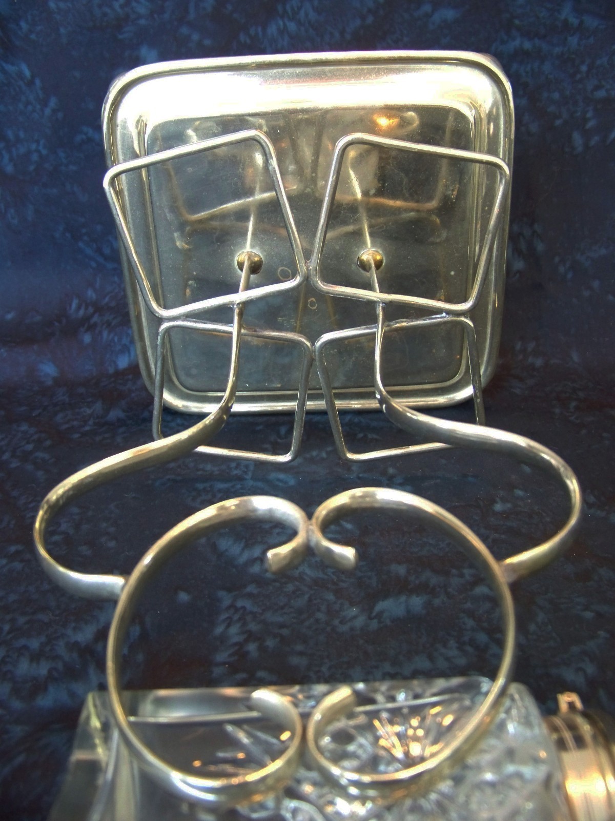 BHA England EPNS Silverplate and Glass CRUET SET