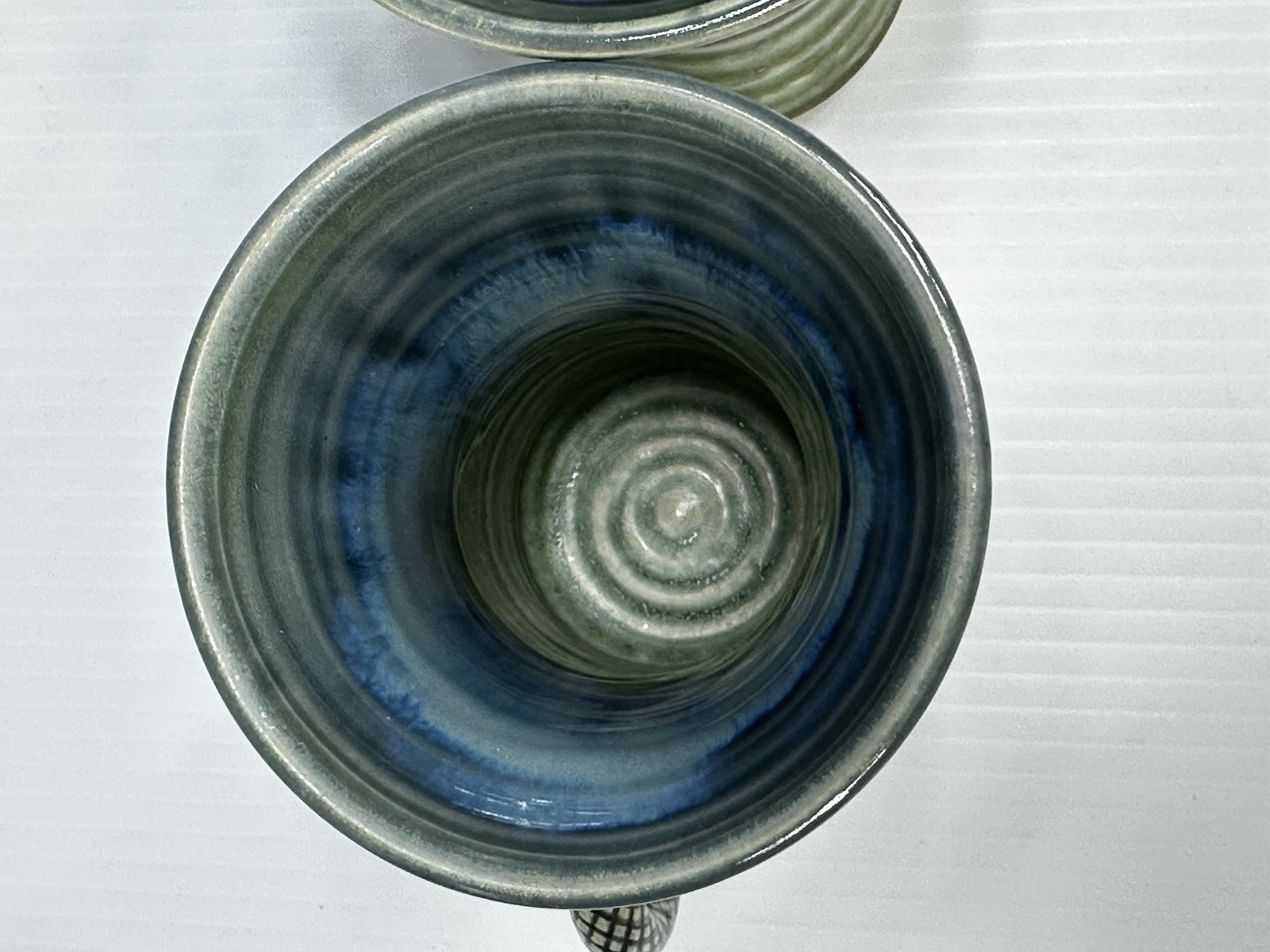 STONEWARE JACKSON POTTERY Kilkenny Ireland Studio Set 2 Mugs Glazed Blue Green