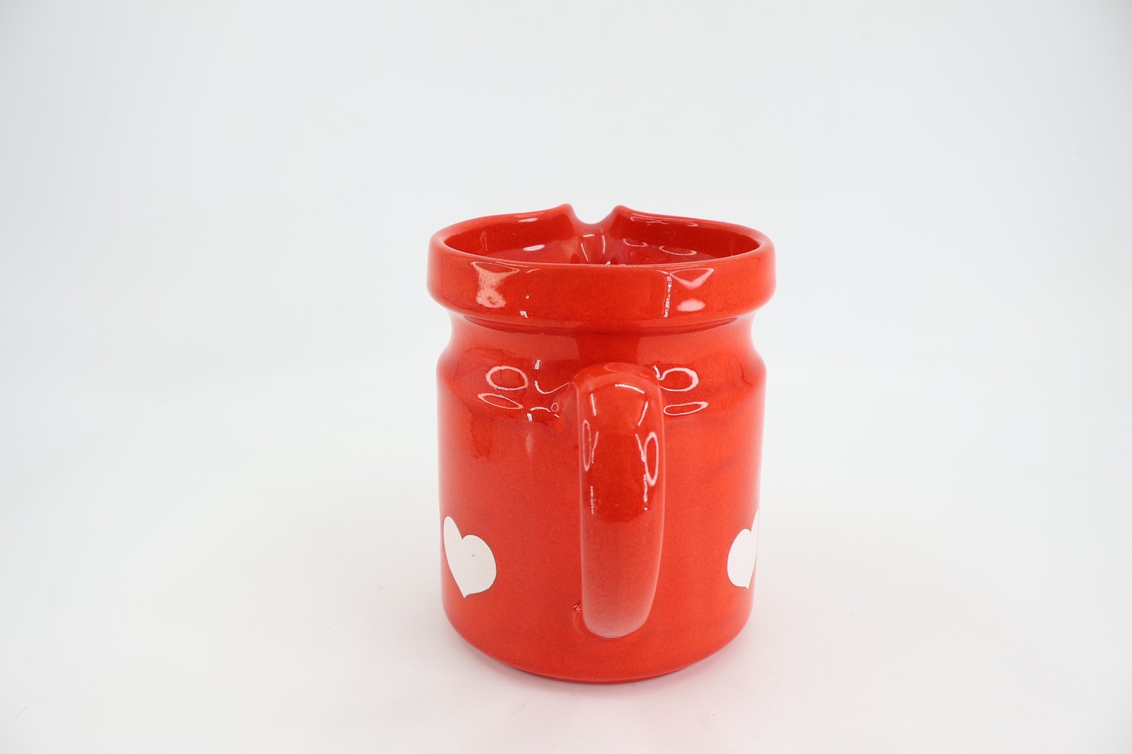 Waechtersbach Red White Hearts Creamer Pitcher Germany Earthenware 5.5″