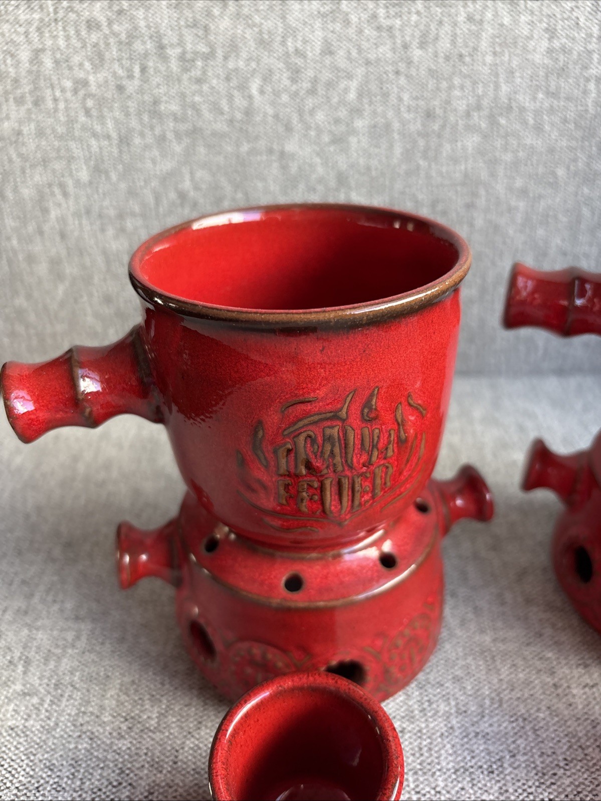8 Pc Set Truam Feuer Red Dream Fire Mulled Wine West Germany 1980s