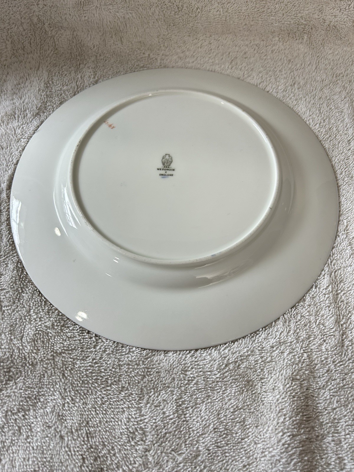 Wedgwood Bone China Dinner Plates Blue With Gold Trim. 10 1/4 Inches