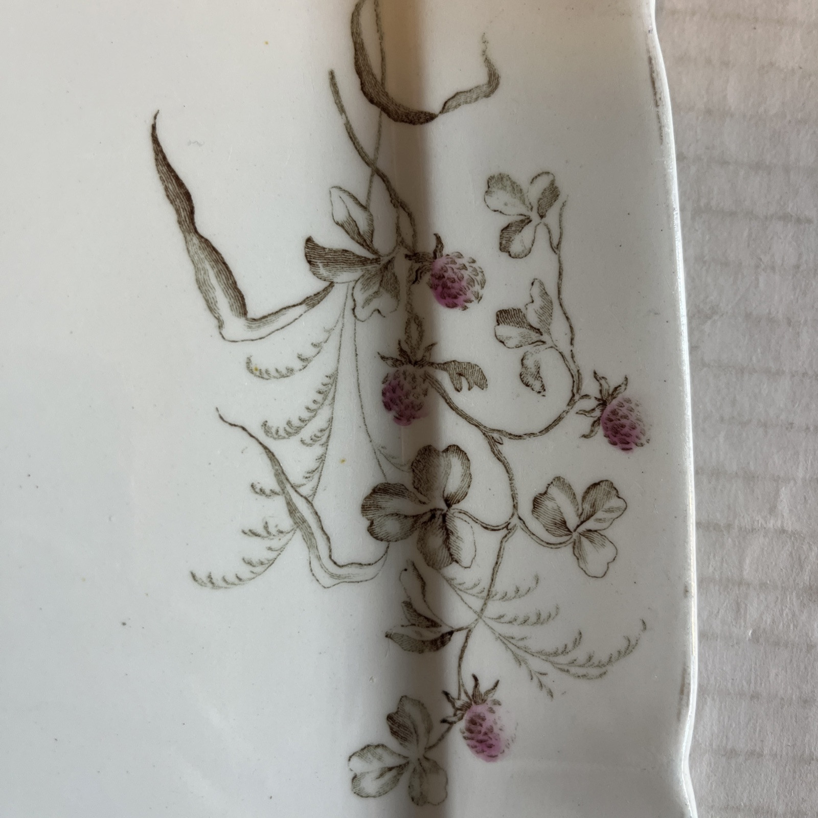Fenton Plate Edwards Bros Ironstone China Platter England Victory Floral Antique