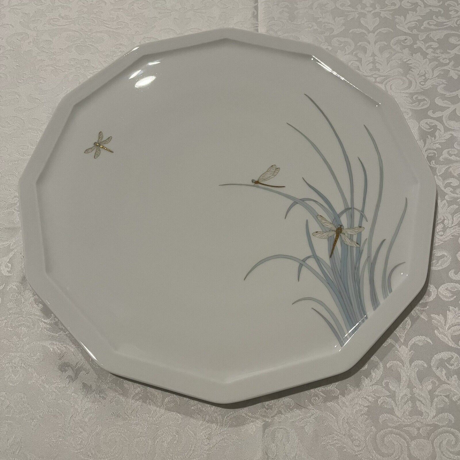 Rosenthal Studio Line Polygon Milos Gold Dragonfly Large Serving Platter 12 1/2″
