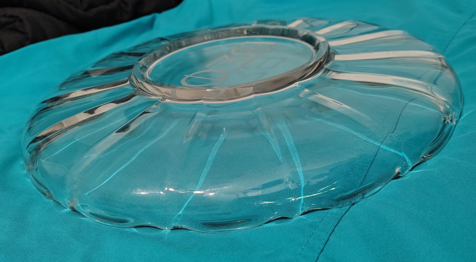 Vintage Beta Sigma Phi Glass Serving Plate 13.5″ Greek Sorority Engraved Decor 1