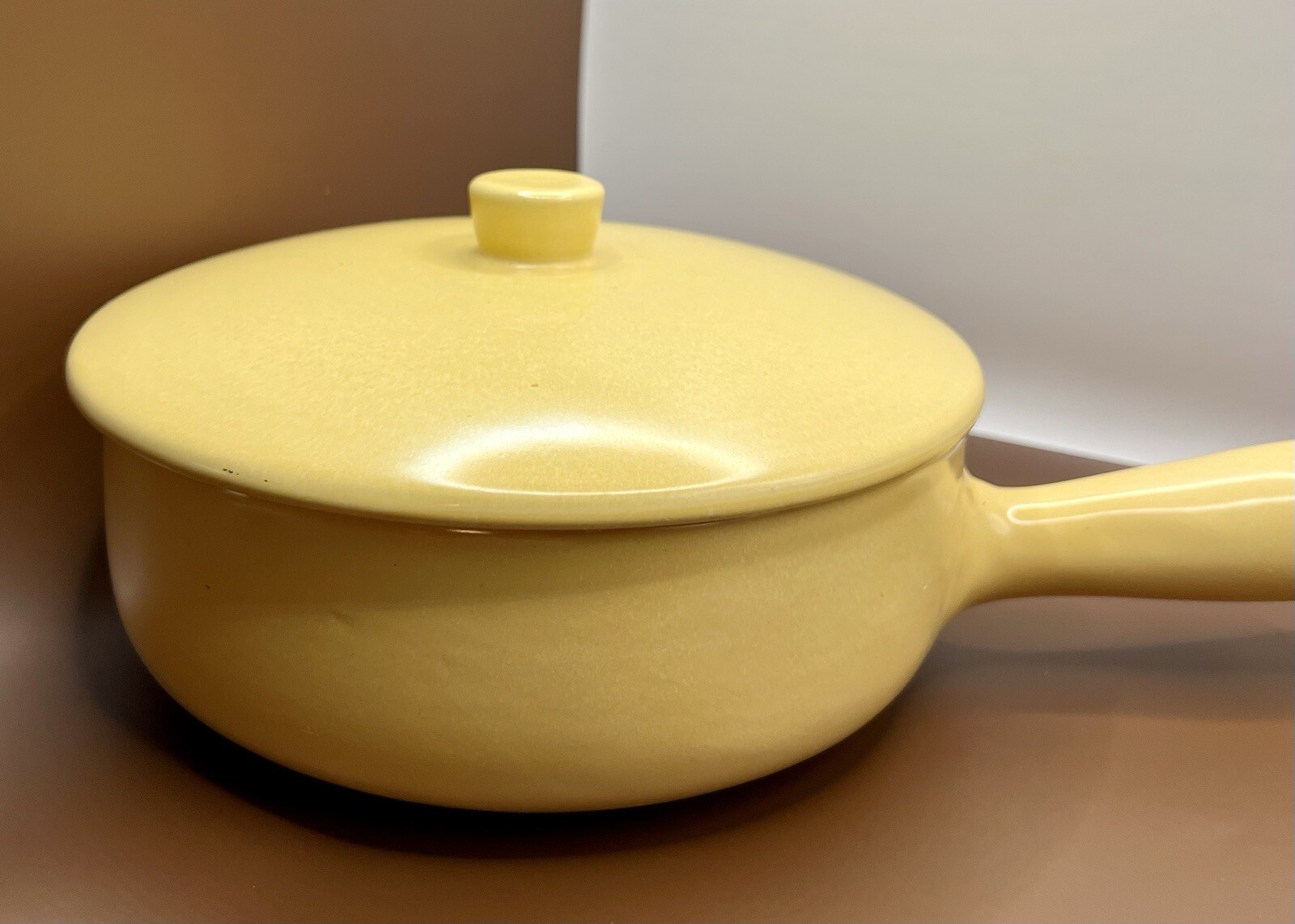 Vintage La Solana Large Yellow Casserole With Lid MCM 1 1/2-2 Quart Pottery