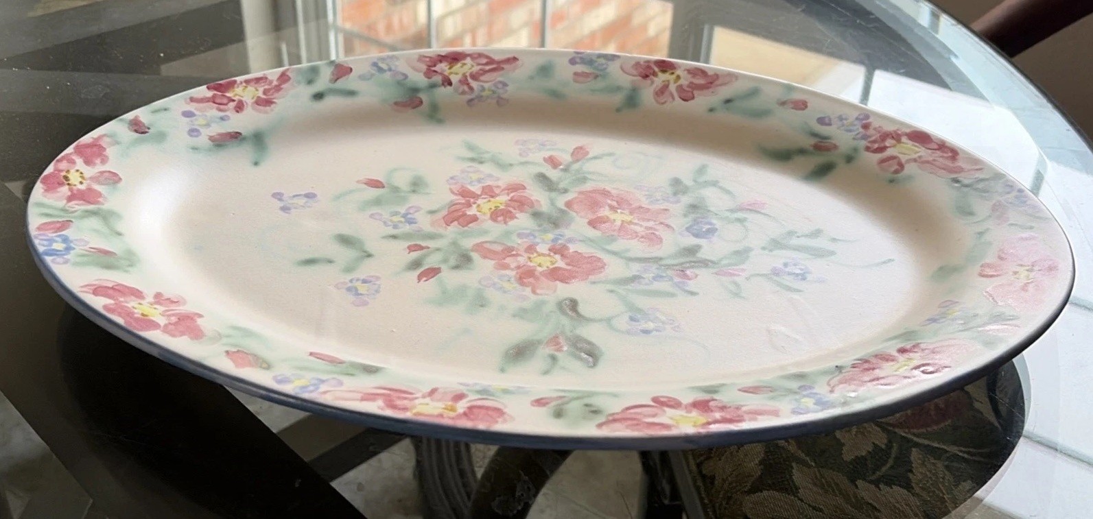 Clouds Folsom 1994 Oval Platter 18.5” X 13” Spring Flowers (355ME)
