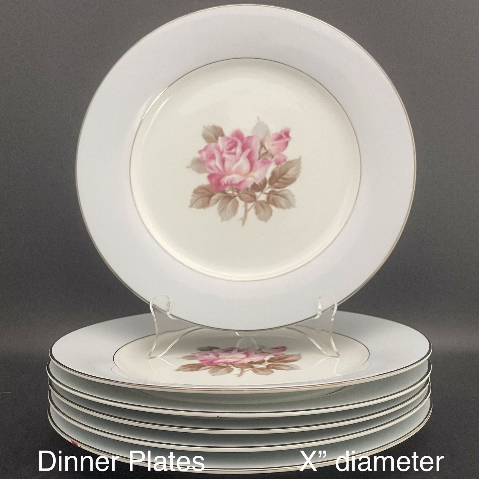 Noritake Nippon Toki Kaisha 1584 Rose Blue Platinum 46pc Dinnerware for 6 c1947