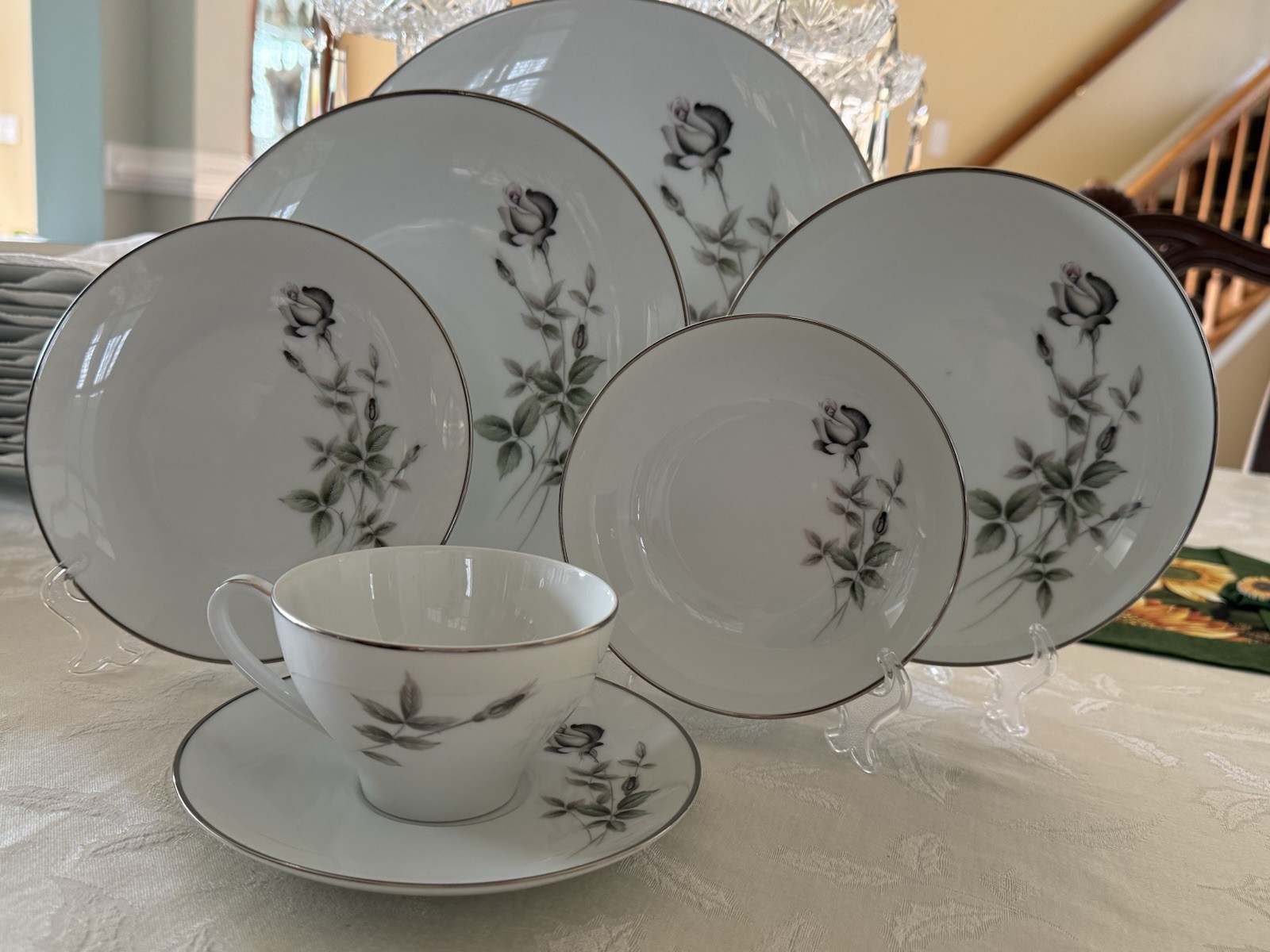 Noritake China Set JANETTE 6604 Service For 12 with Serving Pieces – EUC – 7pc