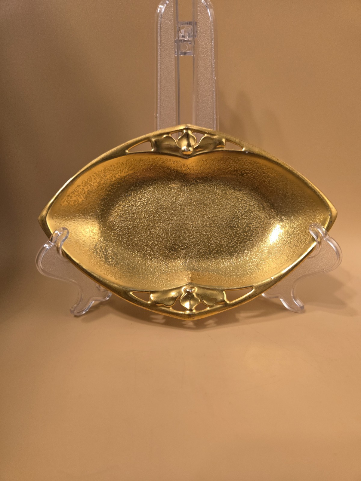 Antique Pickard Gold Encrusted Reticulated Bon Dish Porcelain 24k Silesia 6.5″