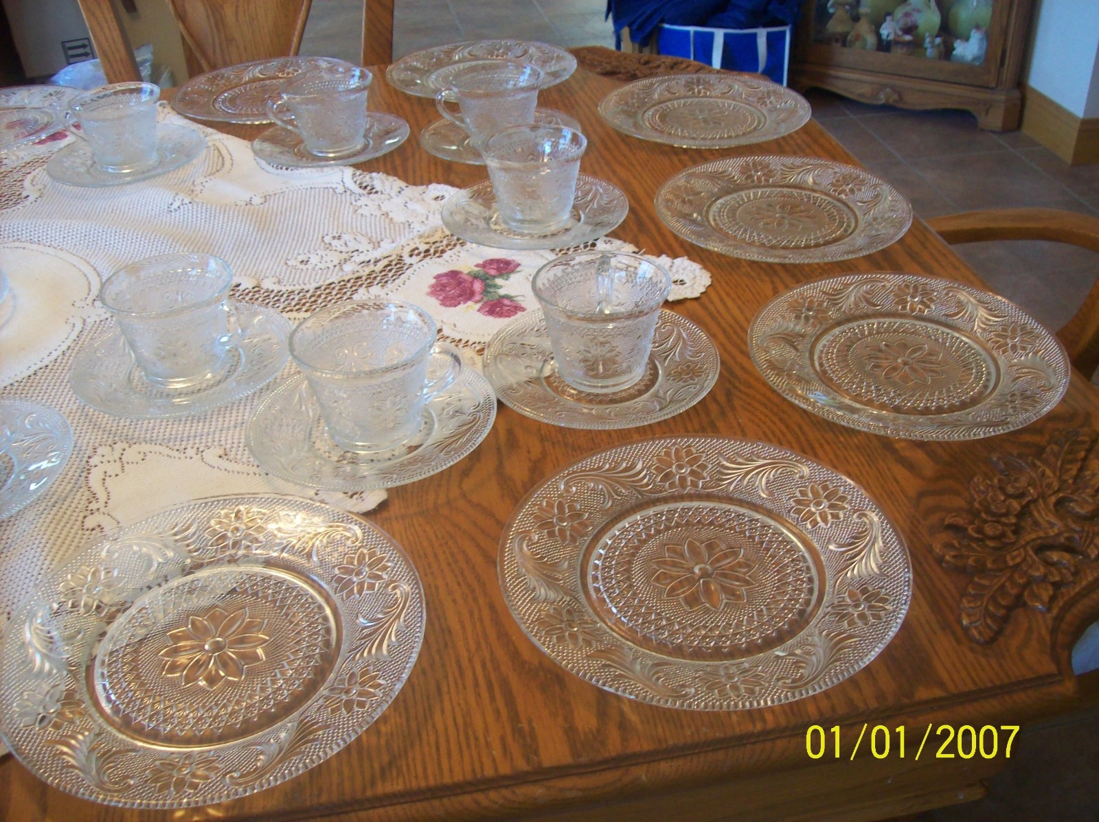 Tiara Sandwich Pattern By Indiana Glass Clear 47 Piece Grouping Luncheon Snack
