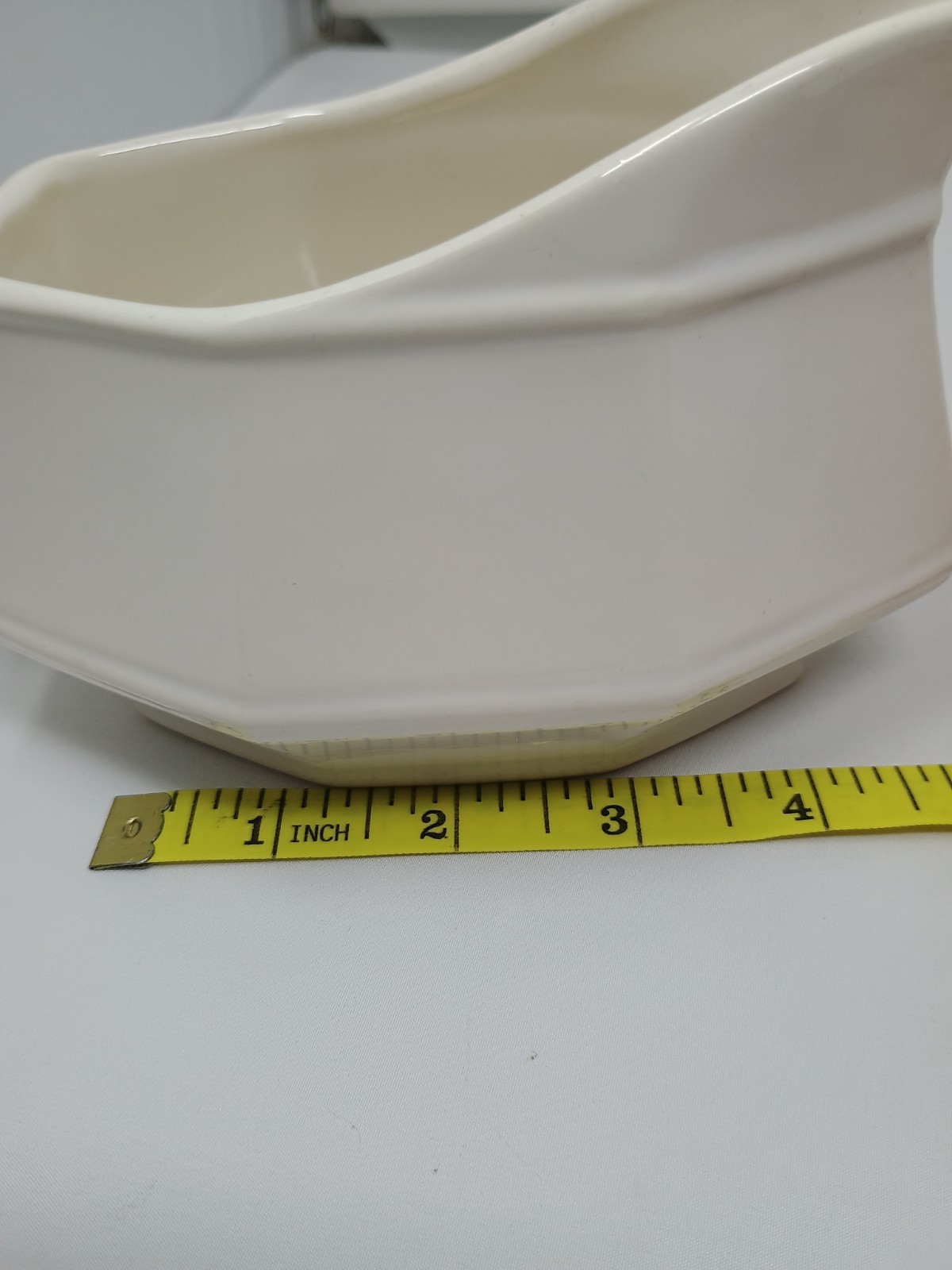 Vintage Homer Laughlin Colonial White Dover Gravy Boat Ivory White Ironstone