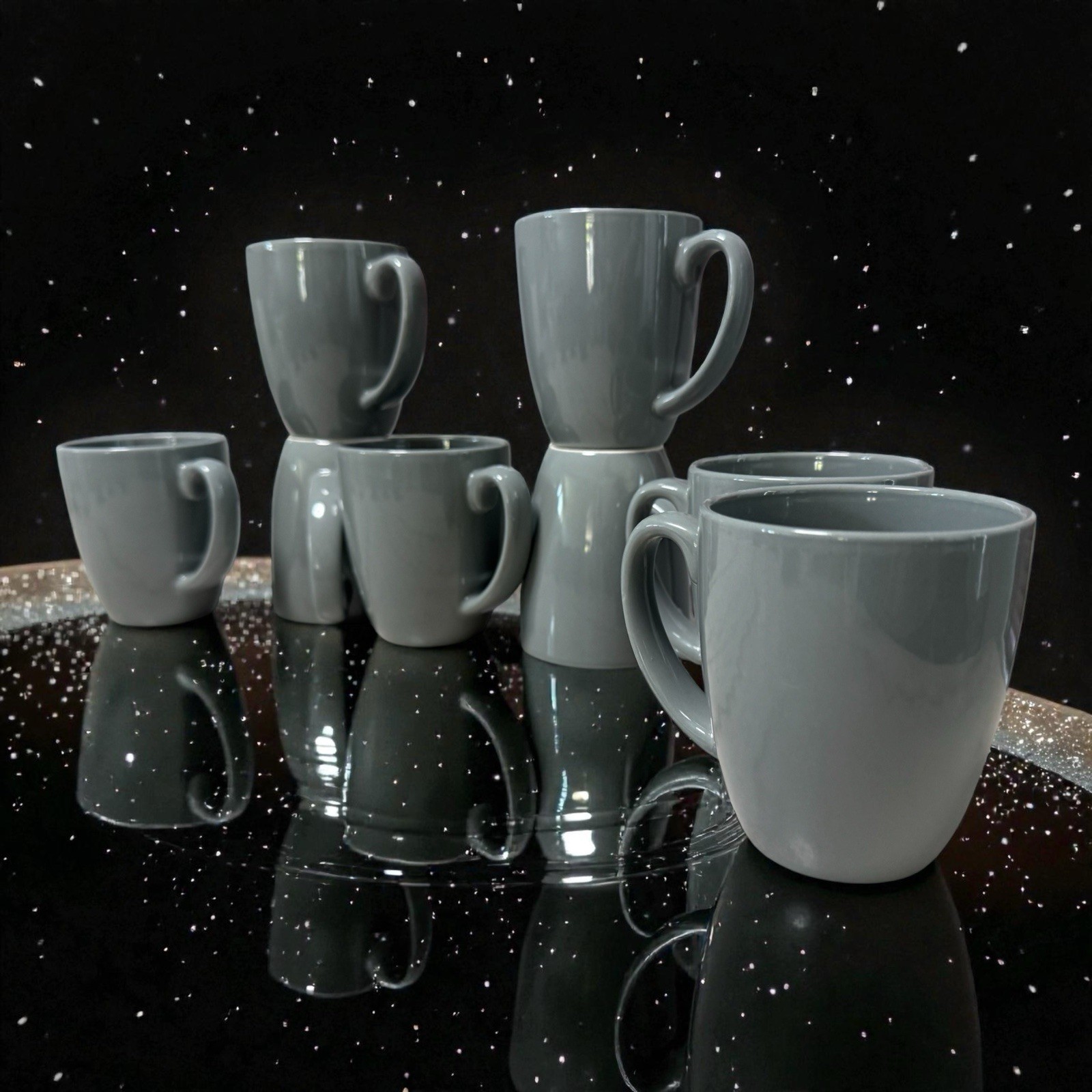4 Corelle Coordinates Stoneware Stoneware Gray Coffee Mugs Cups 11 Oz