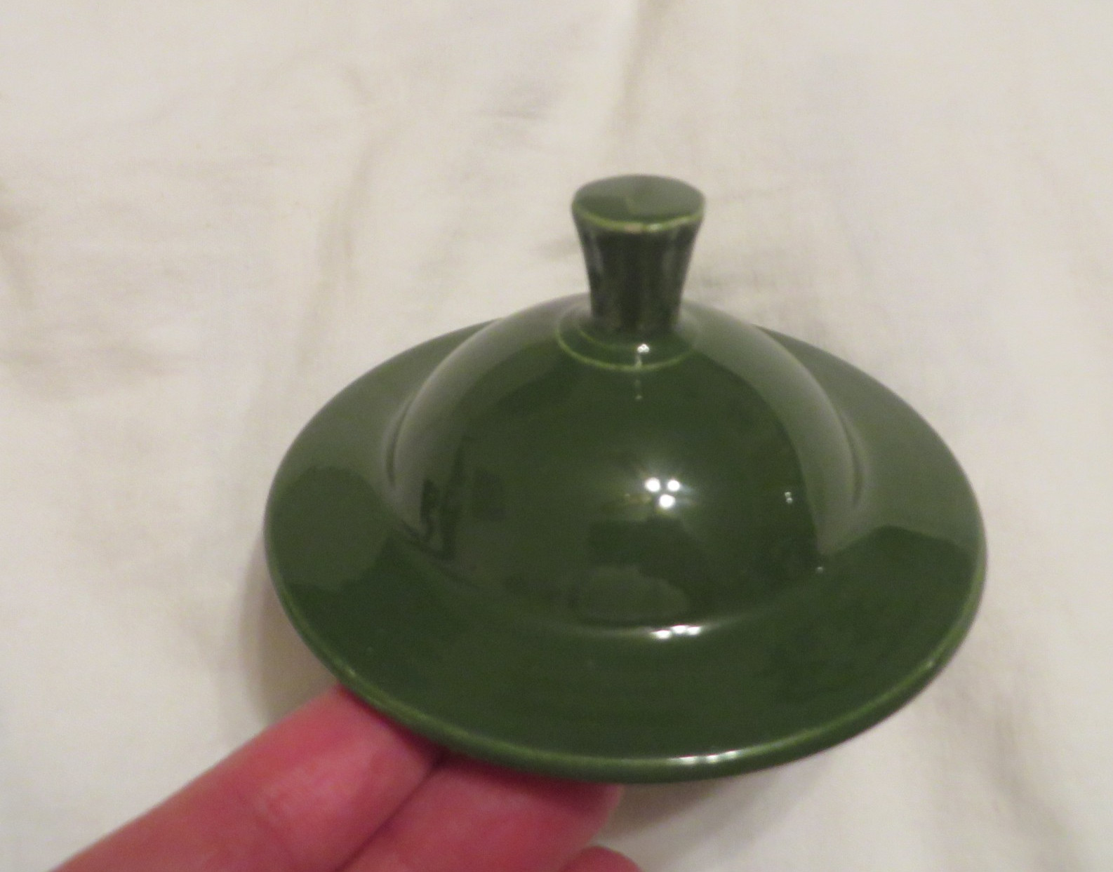 Vintage Fiesta 1950’s *FOREST/DARK GREEN* Sugar Bowl w/Lid & Creamer