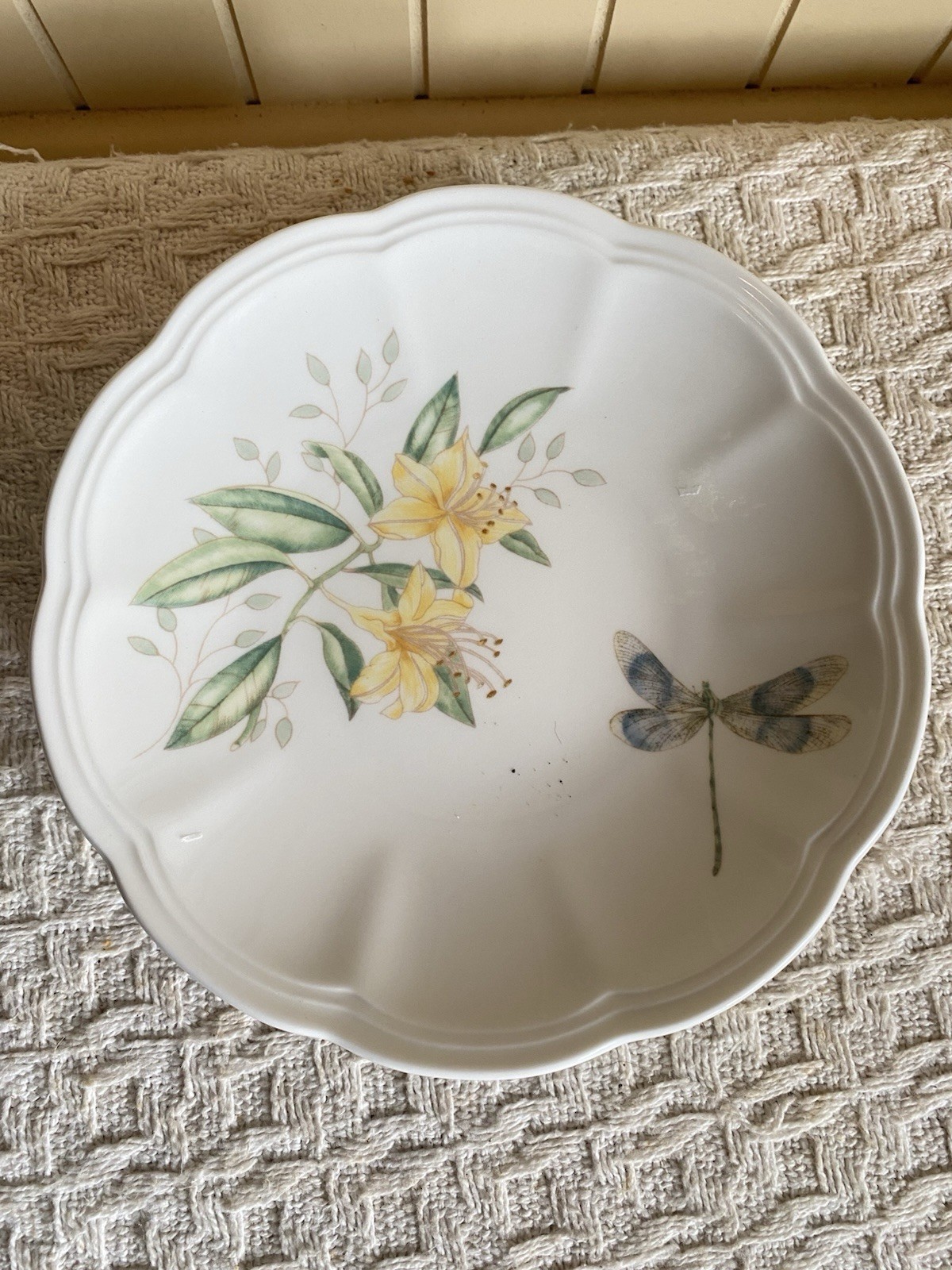 4 Vintage Lenox Butterfly Meadow Lily Flower Dragonfly Party Plate Set 1999 6.5”
