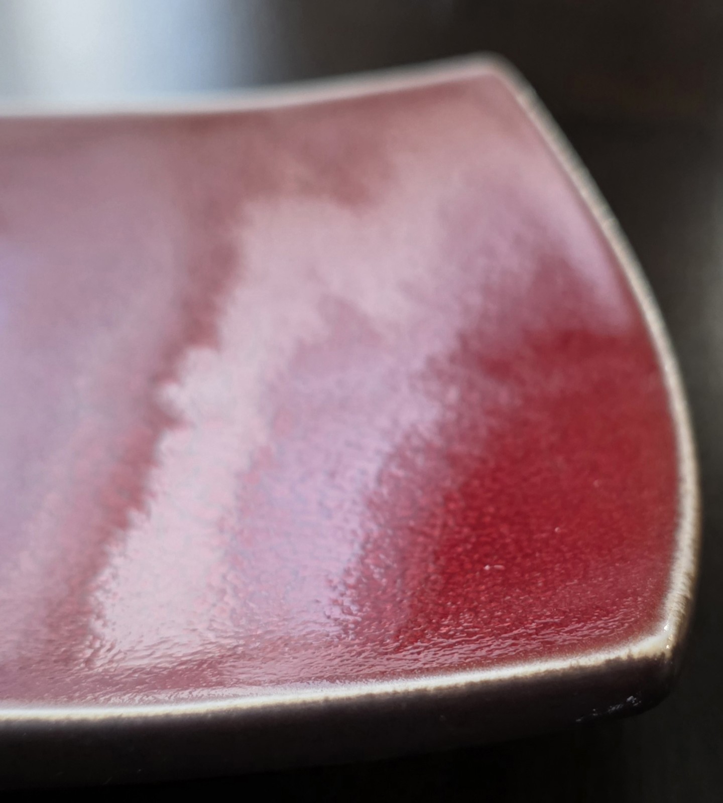 Jars Ceramistes Made In France Rectangular Platter XL 20 Inch Red Crackle Glaze