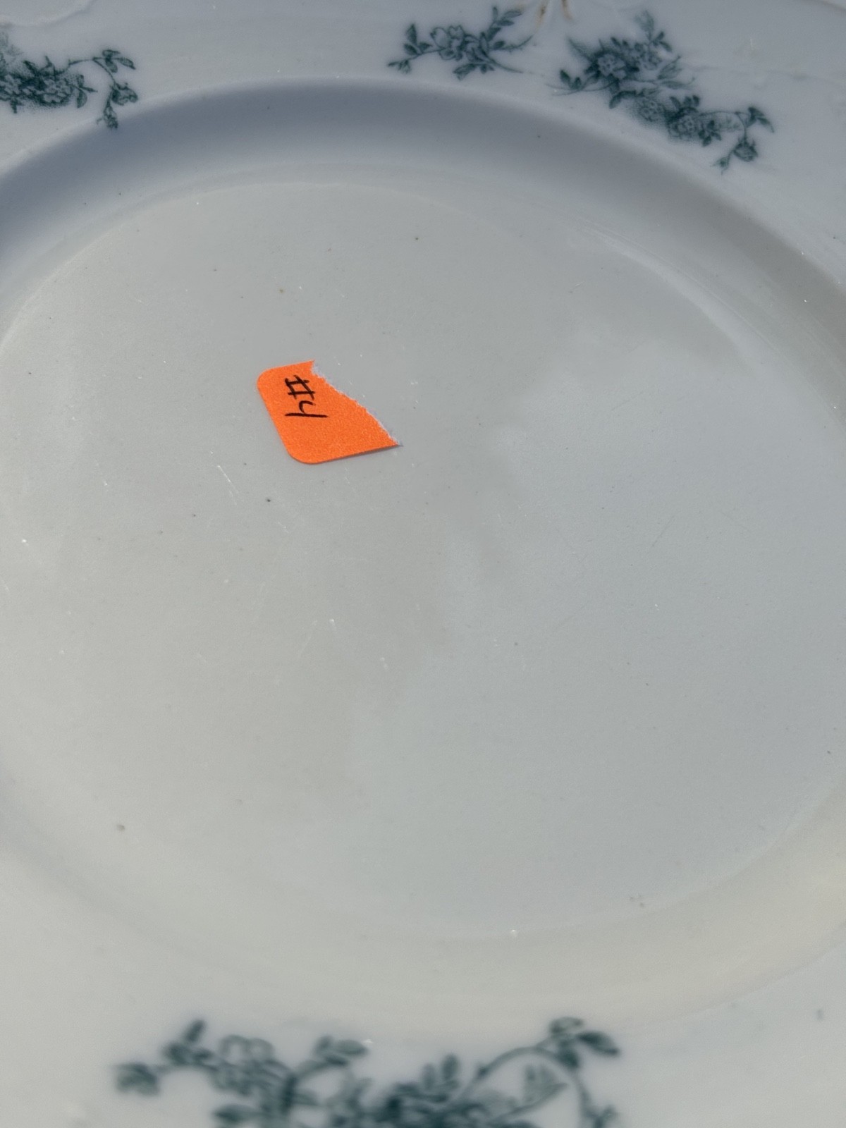 W.H. Grindley Co. England Teresa Teal Green Scalloped Edge 7″ Dessert Plate VGUC