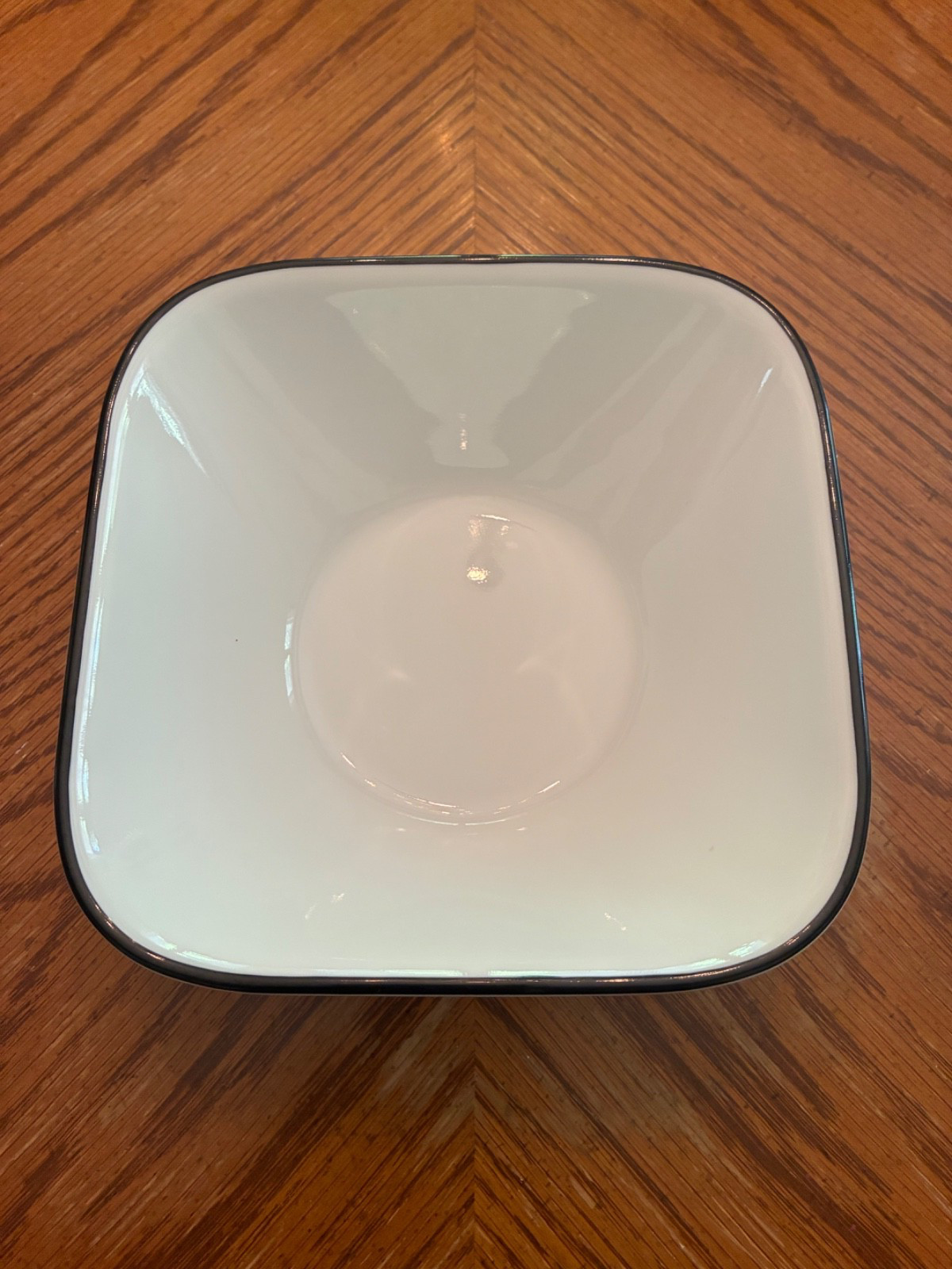 Corelle by Corning Simple Lines Square Black & White Cereal Bowl 6.25 Diameter