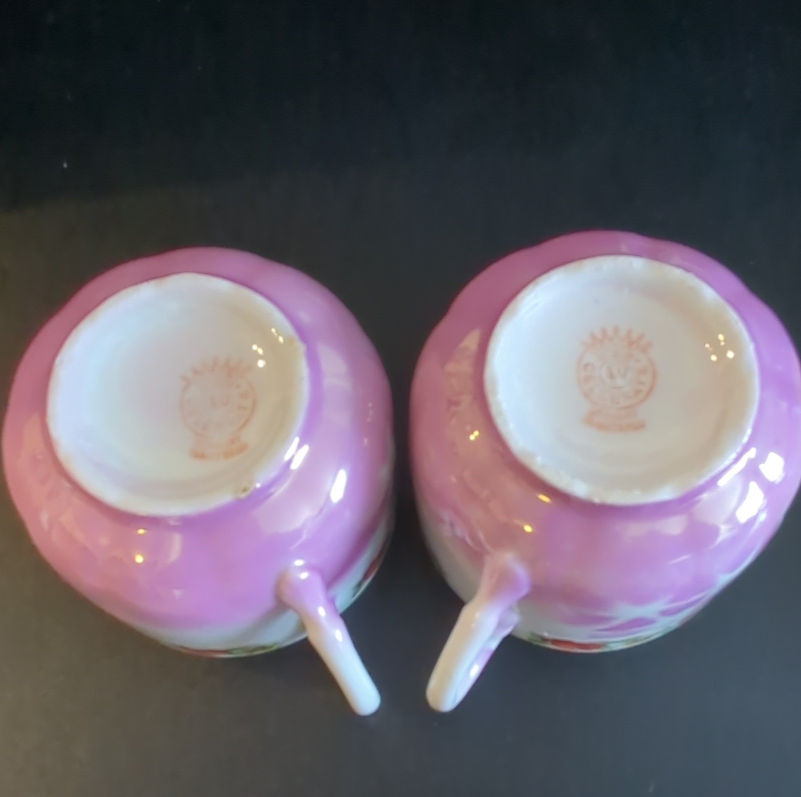Satsuma Pink Floral Star Porcelain Four-Piece Cup & Saucer Set