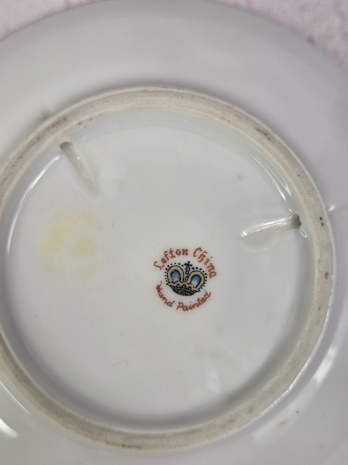 1950s Original 4″ LEFTON CHINA Trinket Dish Victorian Woman JAPAN