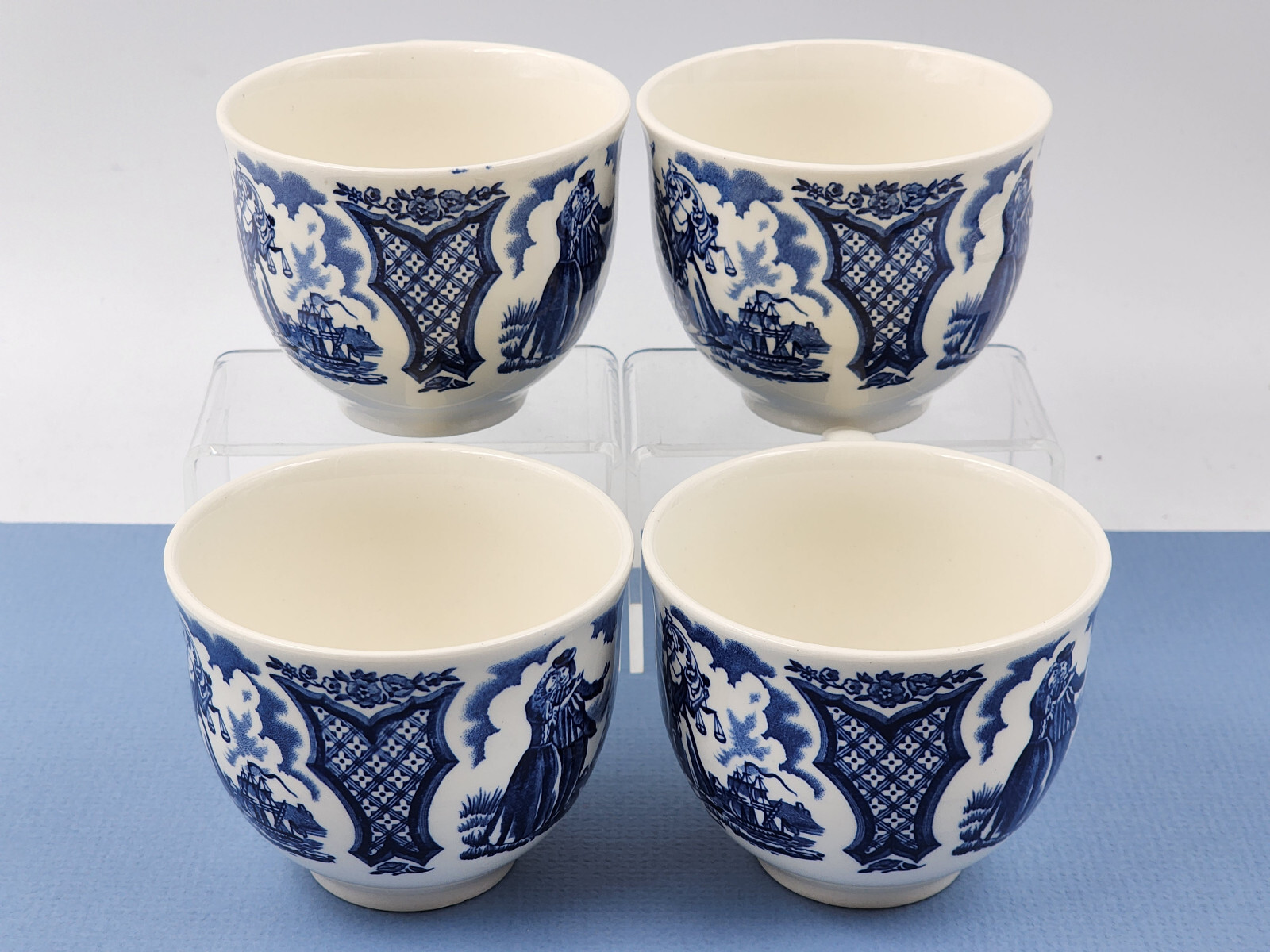 4 Meakin Sailors Farewell New York State Seal Coffee/Tea cups – Made in England