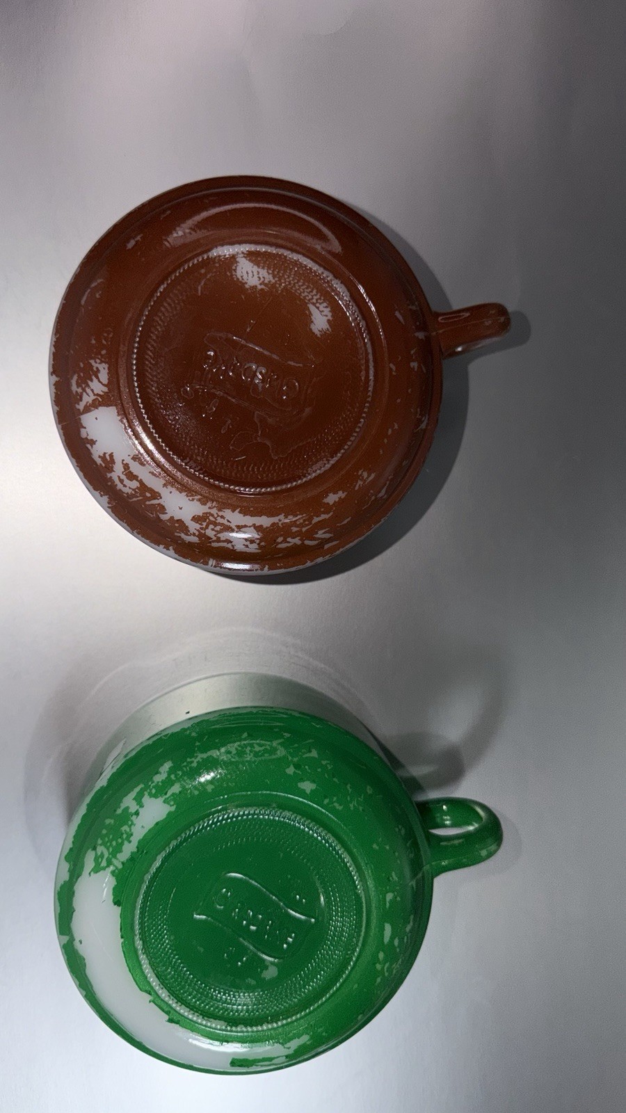 Vintage Lot of 6 Retro Colors Stackable Glasbake J-2711 Soup Bowl/Mug USA Made